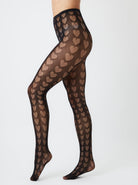 Heart Cut-Out Tights in Black | Hosiery | Autumn | Winter | Party | Occasion | Hearts | Fishnet | Festival | Women's Accessories | Whimsygoth | Gothic | E girl | Halloween | Costume | Barbie | Barbiecore | Cosplay | Soft e girl