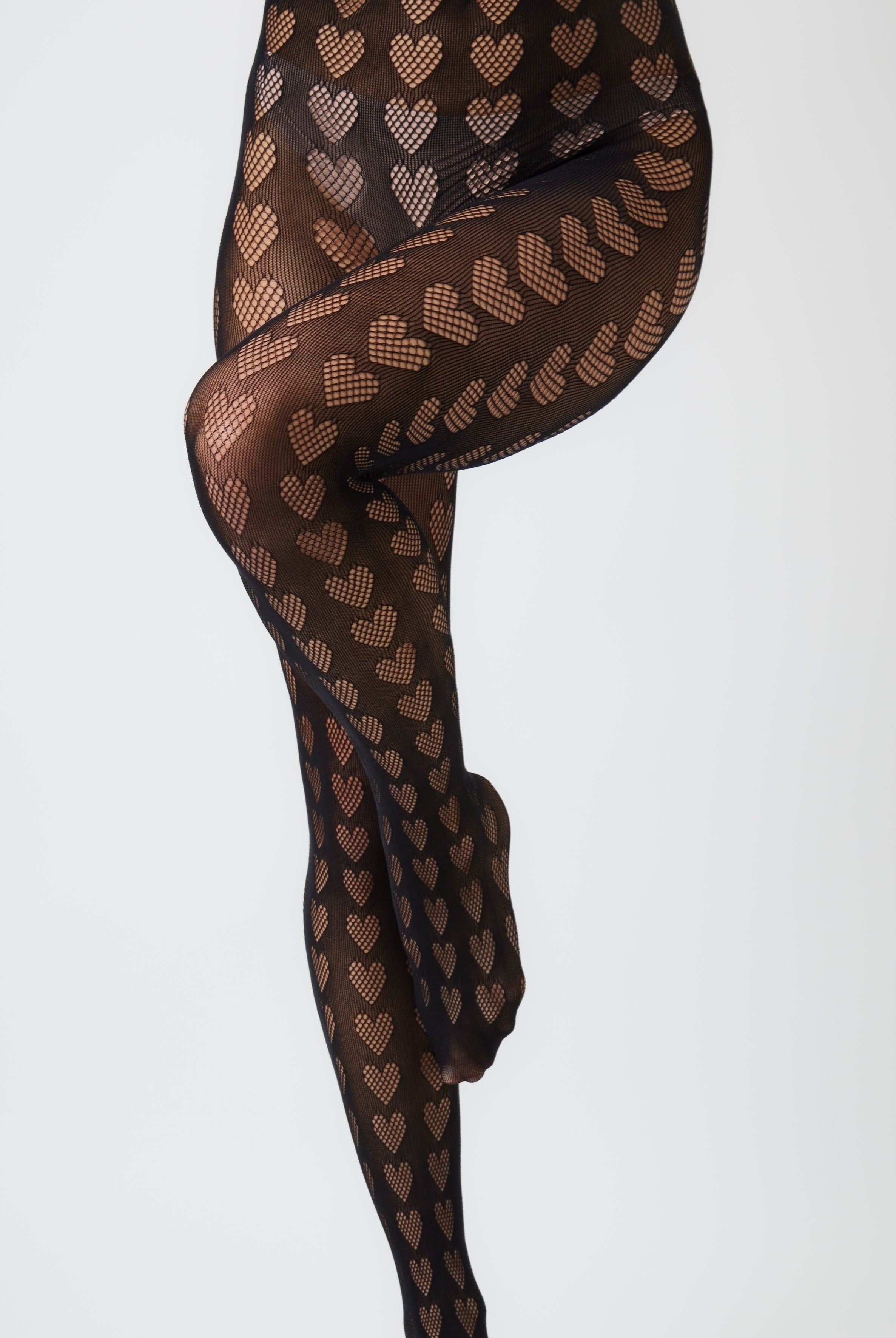 Heart Cut-Out Tights in Black | Hosiery | Autumn | Winter | Party | Occasion | Hearts | Fishnet | Festival | Women's Accessories | Whimsygoth | Gothic | E girl | Halloween | Costume | Barbie | Barbiecore | Cosplay | Soft e girl