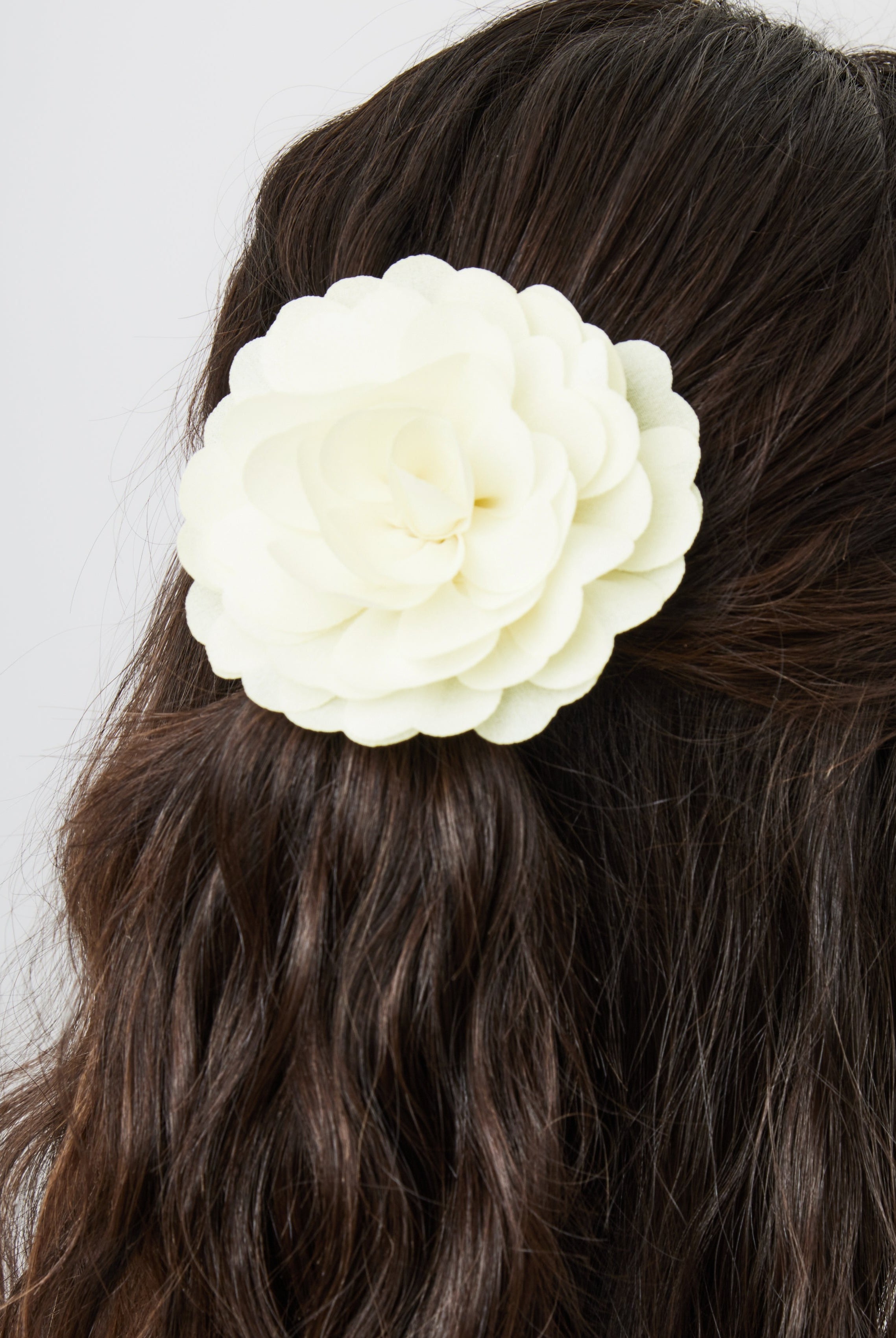 Chiffon Flower Hair Clip in Cream | Preppy | Old money | Halloween | Costume | Holiday | Retro | Y2k | Corsage | Glam | Going Out Accessories | hair accessories | Accessories | Flower Clip | Flower | Women | party | Occasion | New Years | Christmas | Wedding | Wedding Guest | Races |