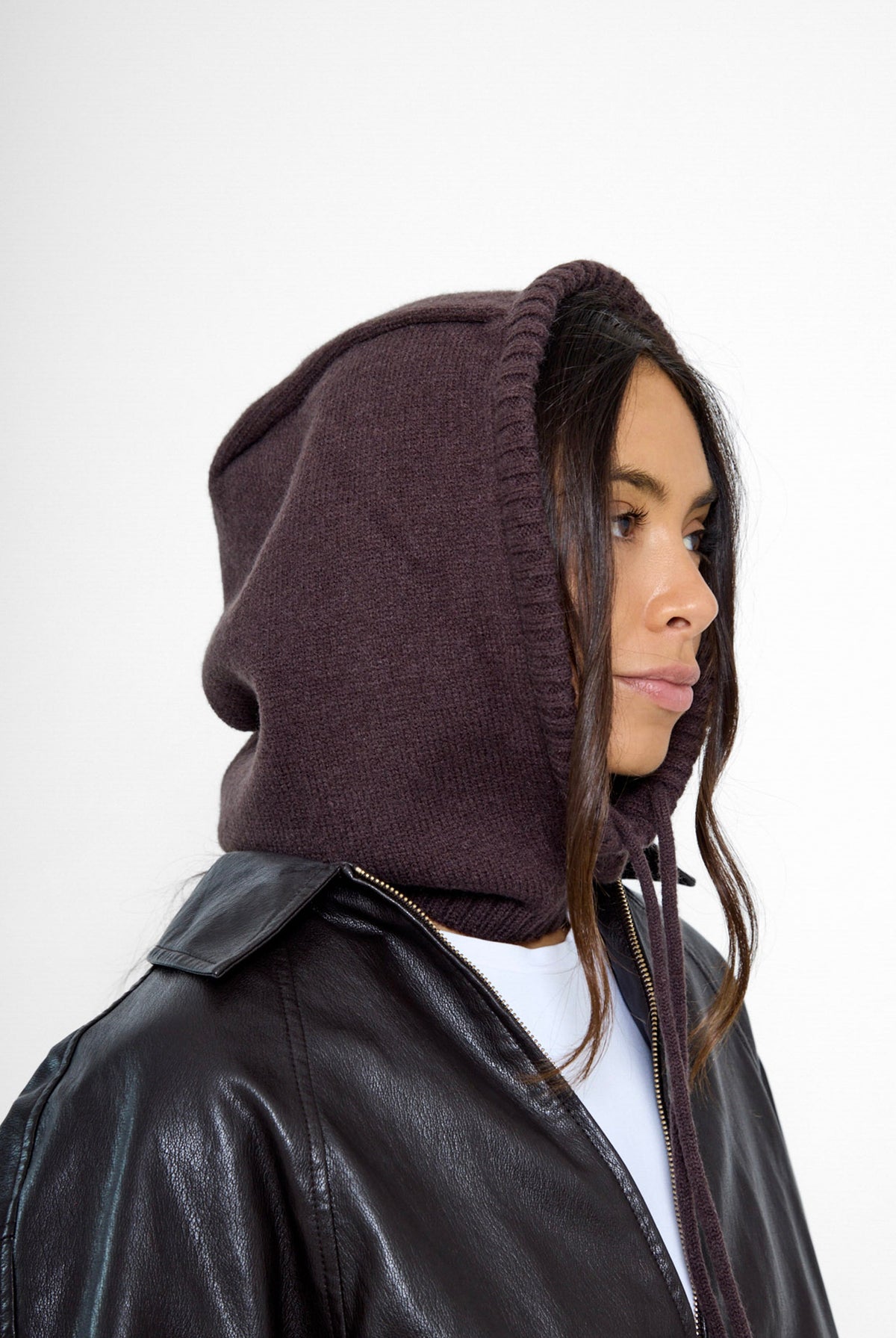 Women's Balaclava Fine knit in Brown