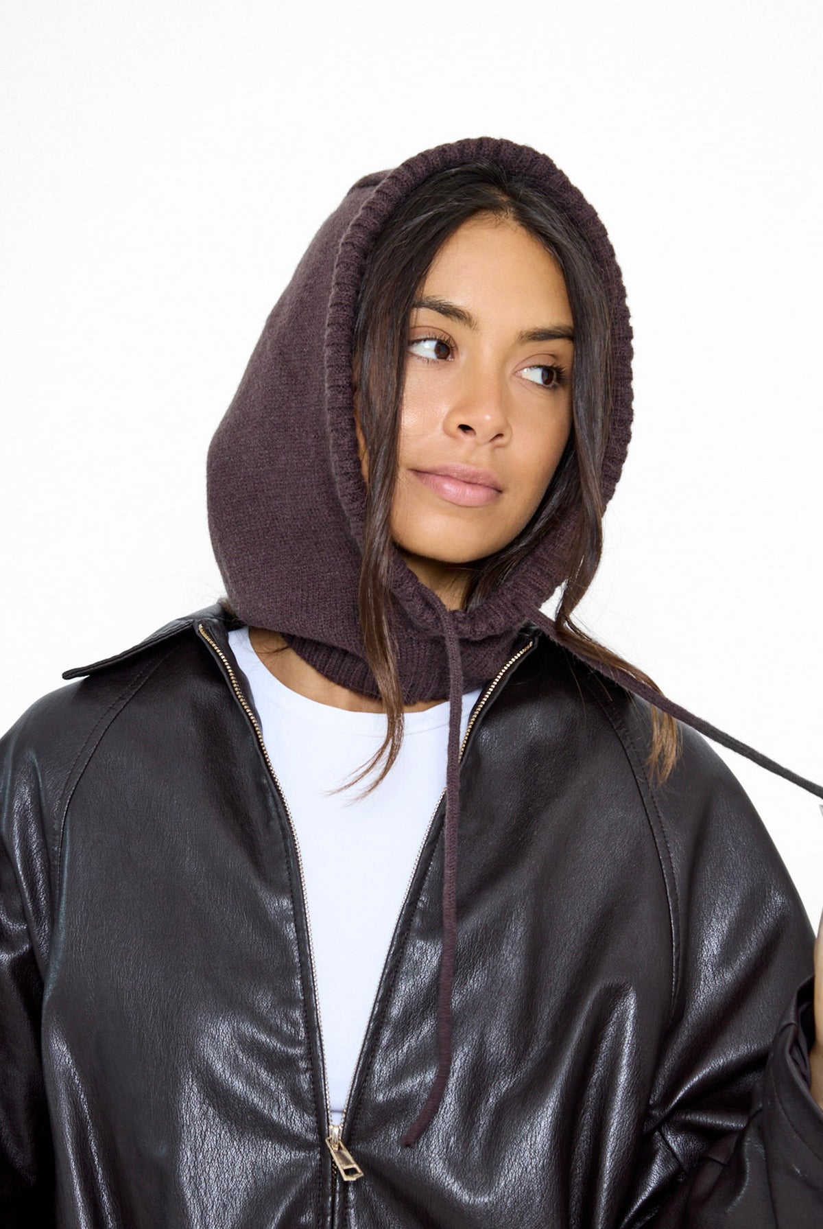 Women's Balaclava Fine knit in Brown