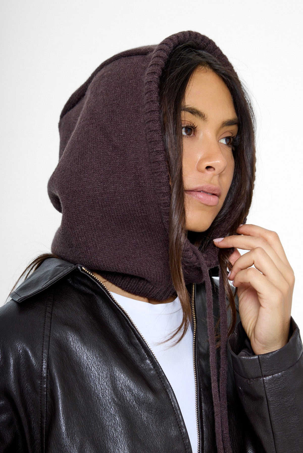 Women's Balaclava Fine knit in Brown