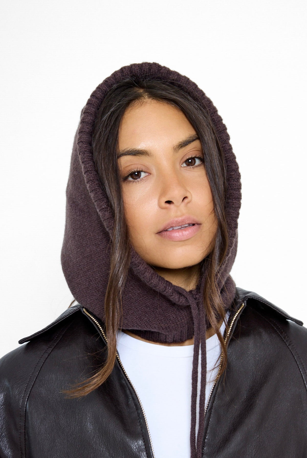 Women's Balaclava Fine knit in Brown