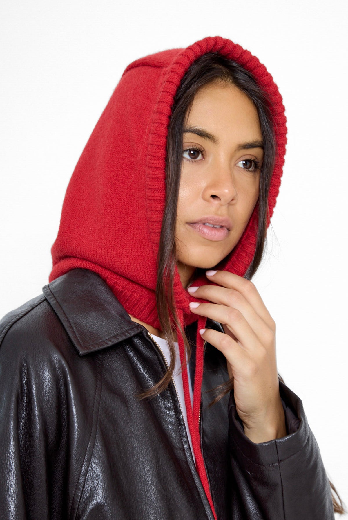 Women's Balaclava Fine knit in Red