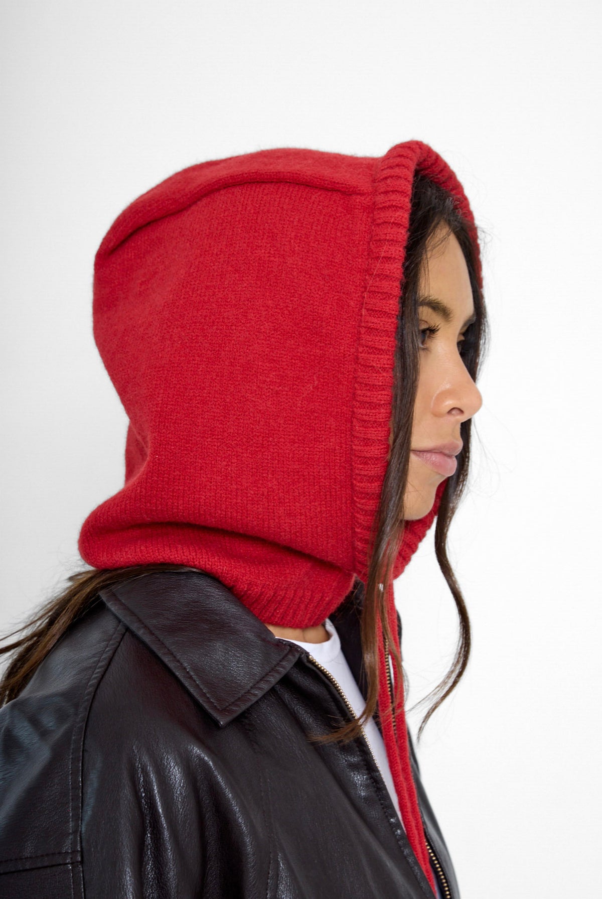 Women's Balaclava Fine knit in Red