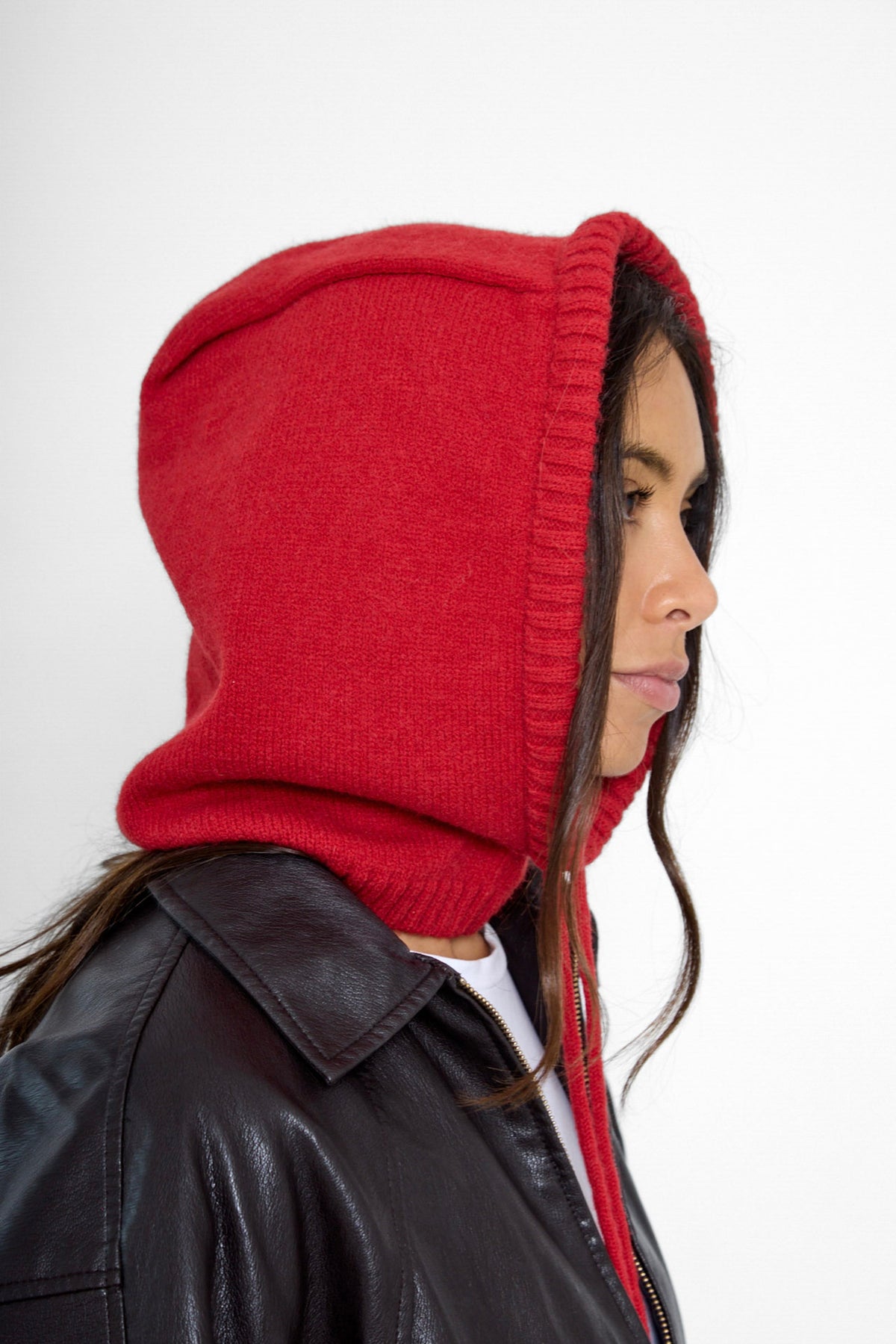 Women's Balaclava Fine knit in Red