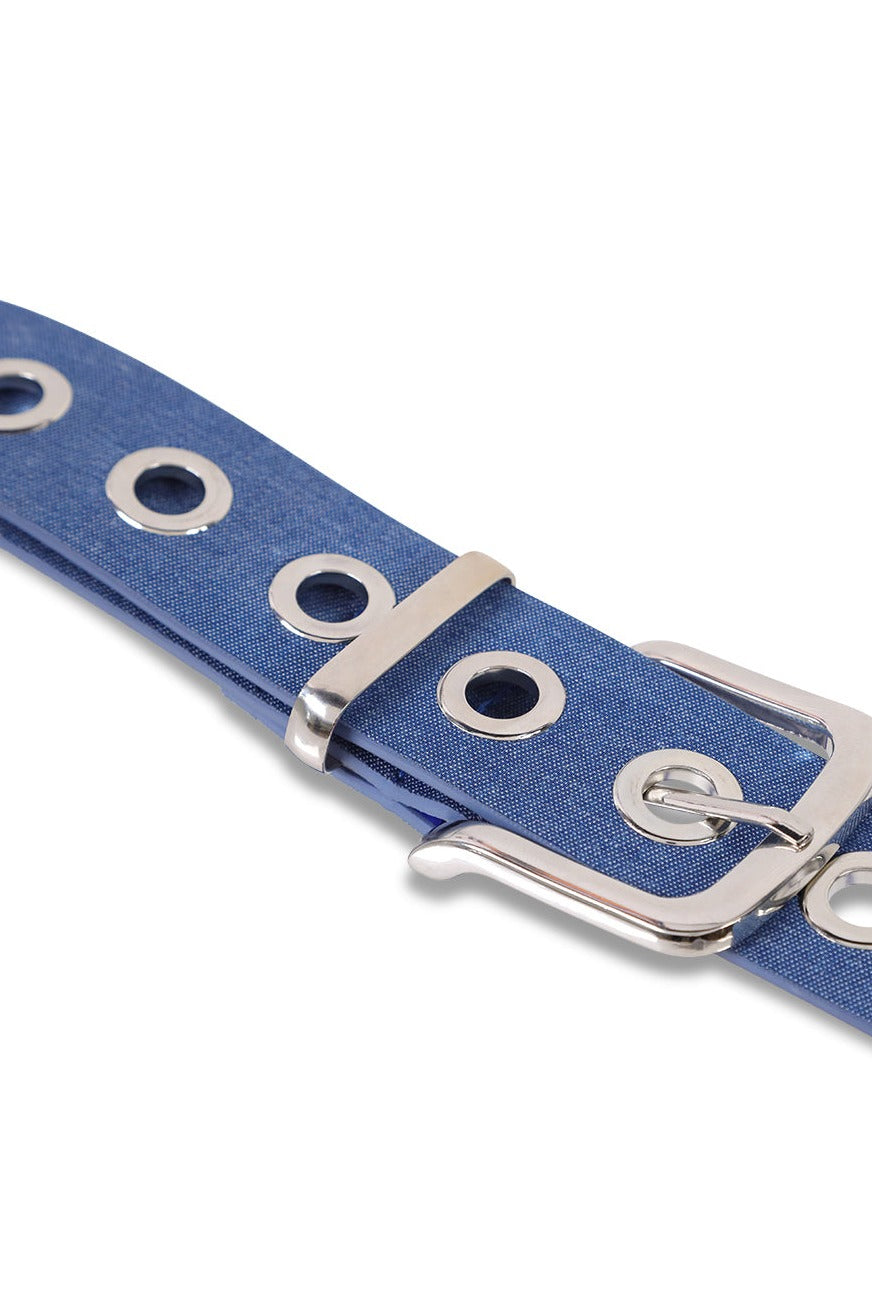 Women’s Denim Eyelet Belt in Blue
