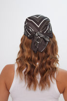 Women’s Stripe Square Neck Tie in Brown and Cream