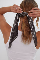 Women’s Stripe Square Neck Tie in Brown and Cream
