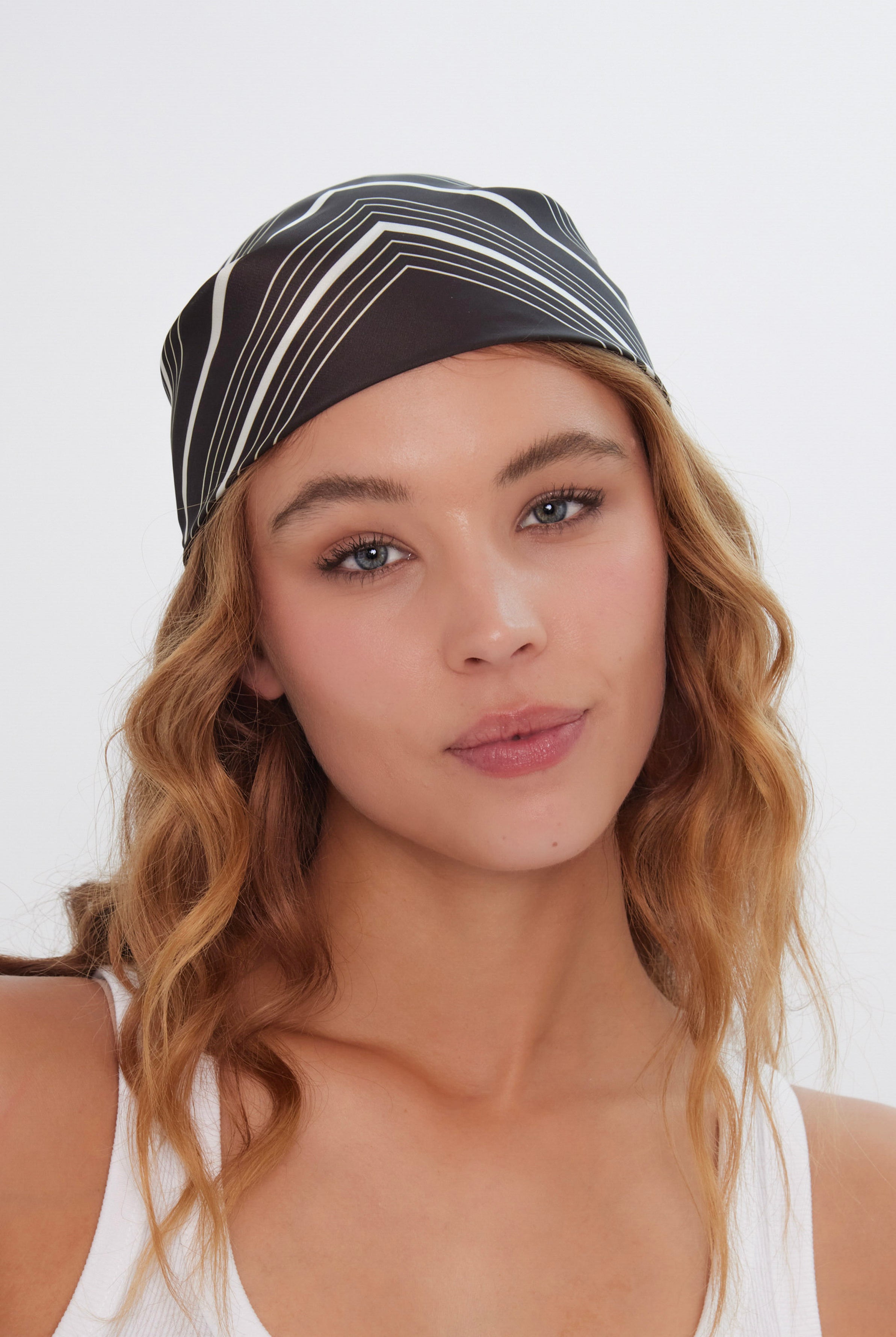 Women’s Stripe Square Neck Tie in Brown and Cream