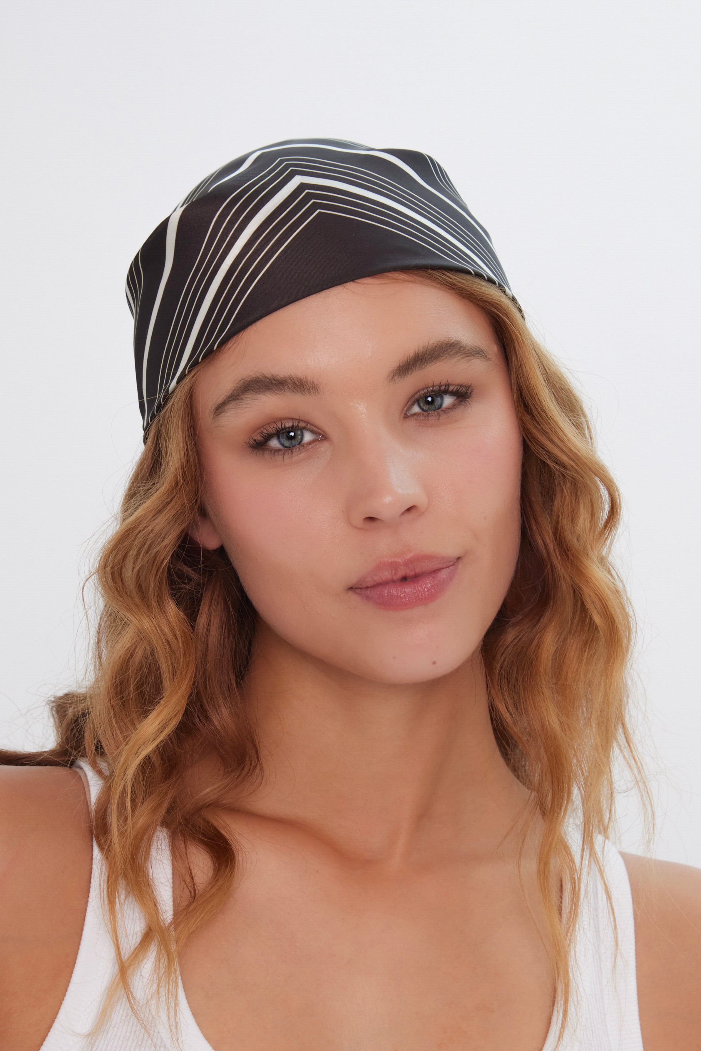 Women’s Stripe Square Neck Tie in Brown and Cream