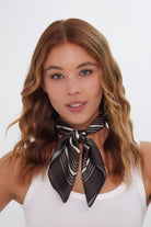 Women’s Stripe Square Neck Tie in Brown and Cream