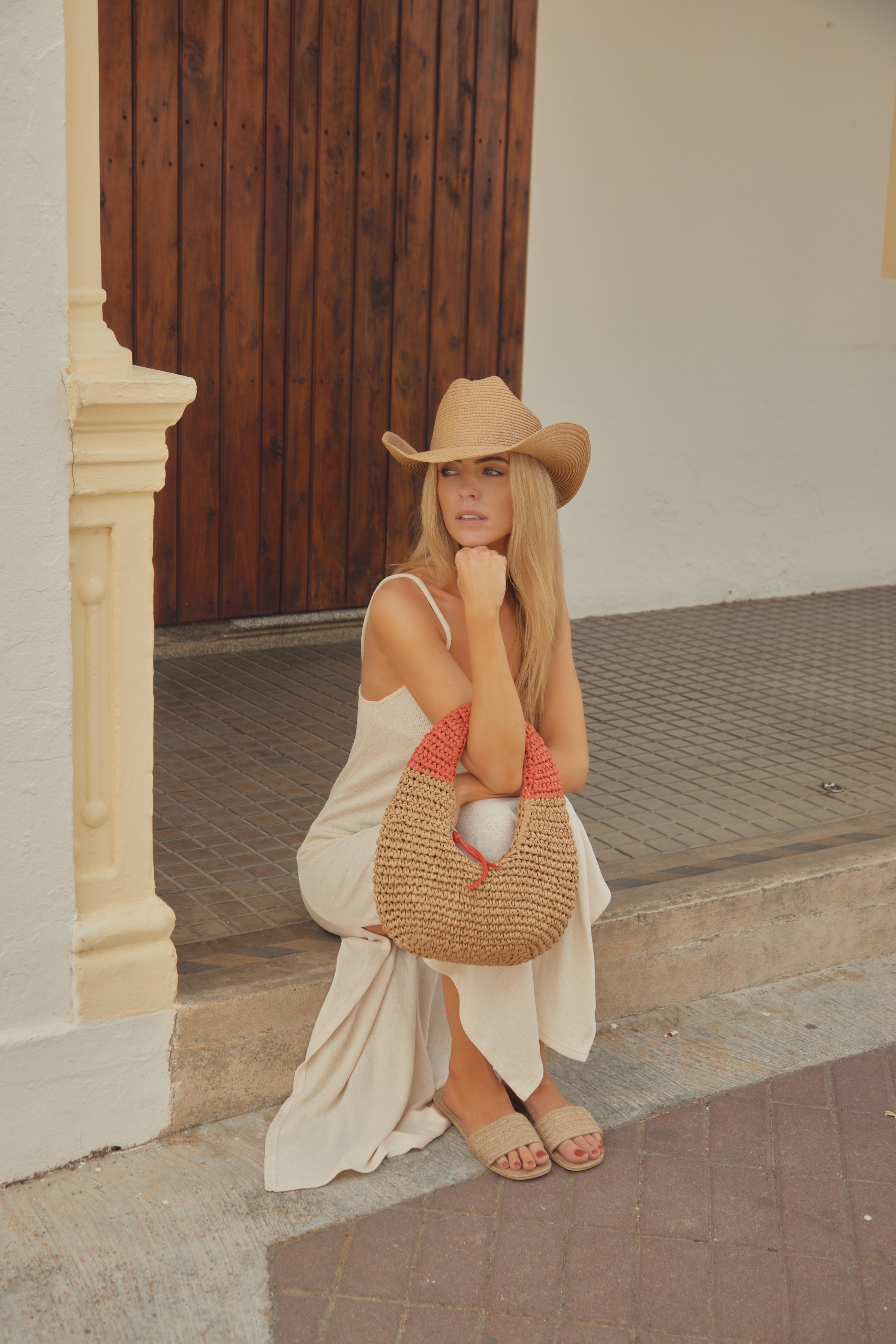 Women’s Distressed Cowboy Hat in Brown