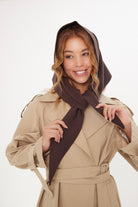 Women’s Knitted Triangle Scarf in Brown