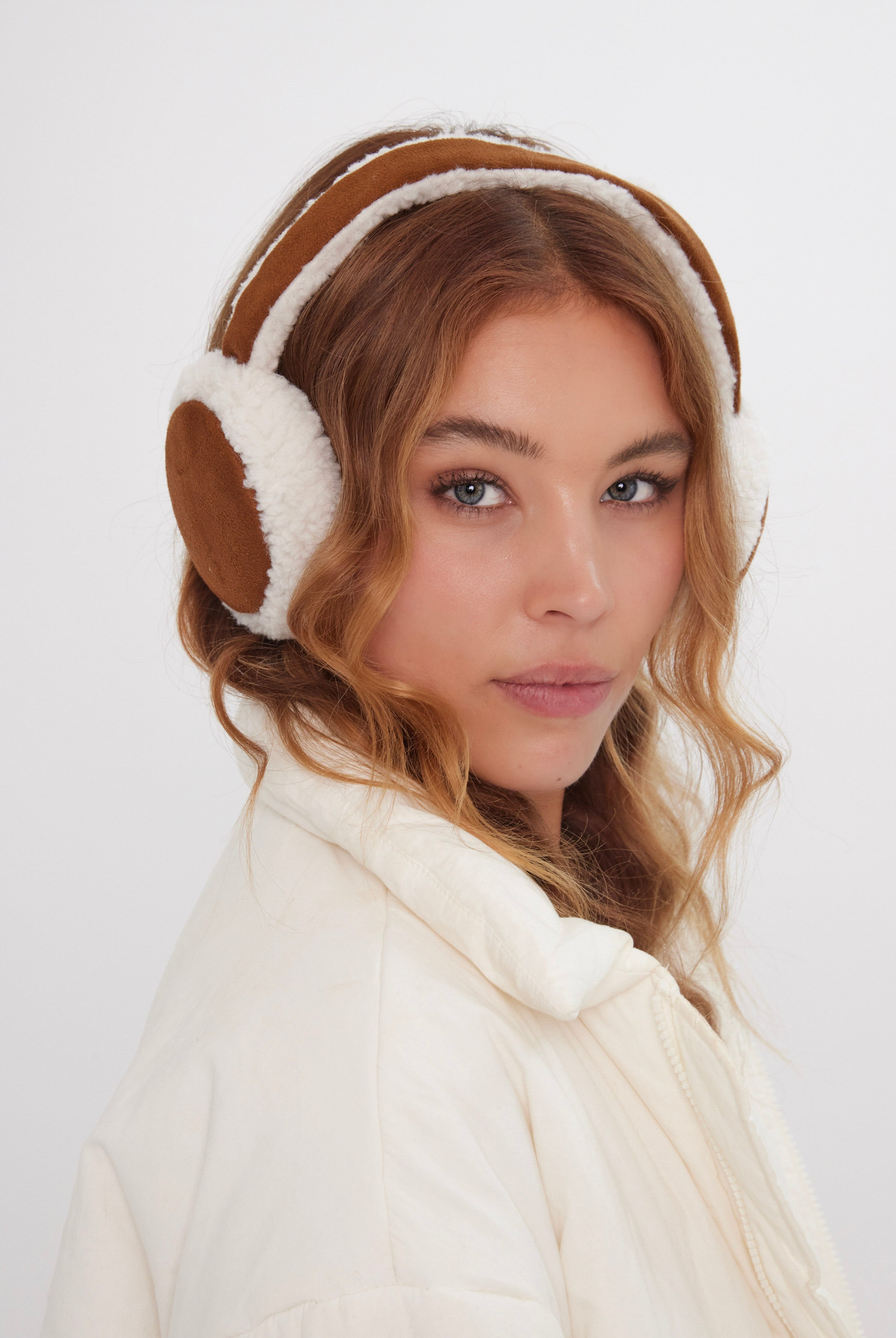 Women’s Suede and Borg Earmuffs in Brown