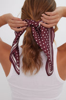 Women’s Polka Dot Neck Tie in Burgundy and Cream