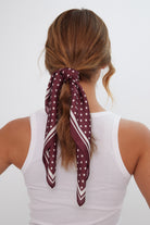 Women’s Polka Dot Neck Tie in Burgundy and Cream