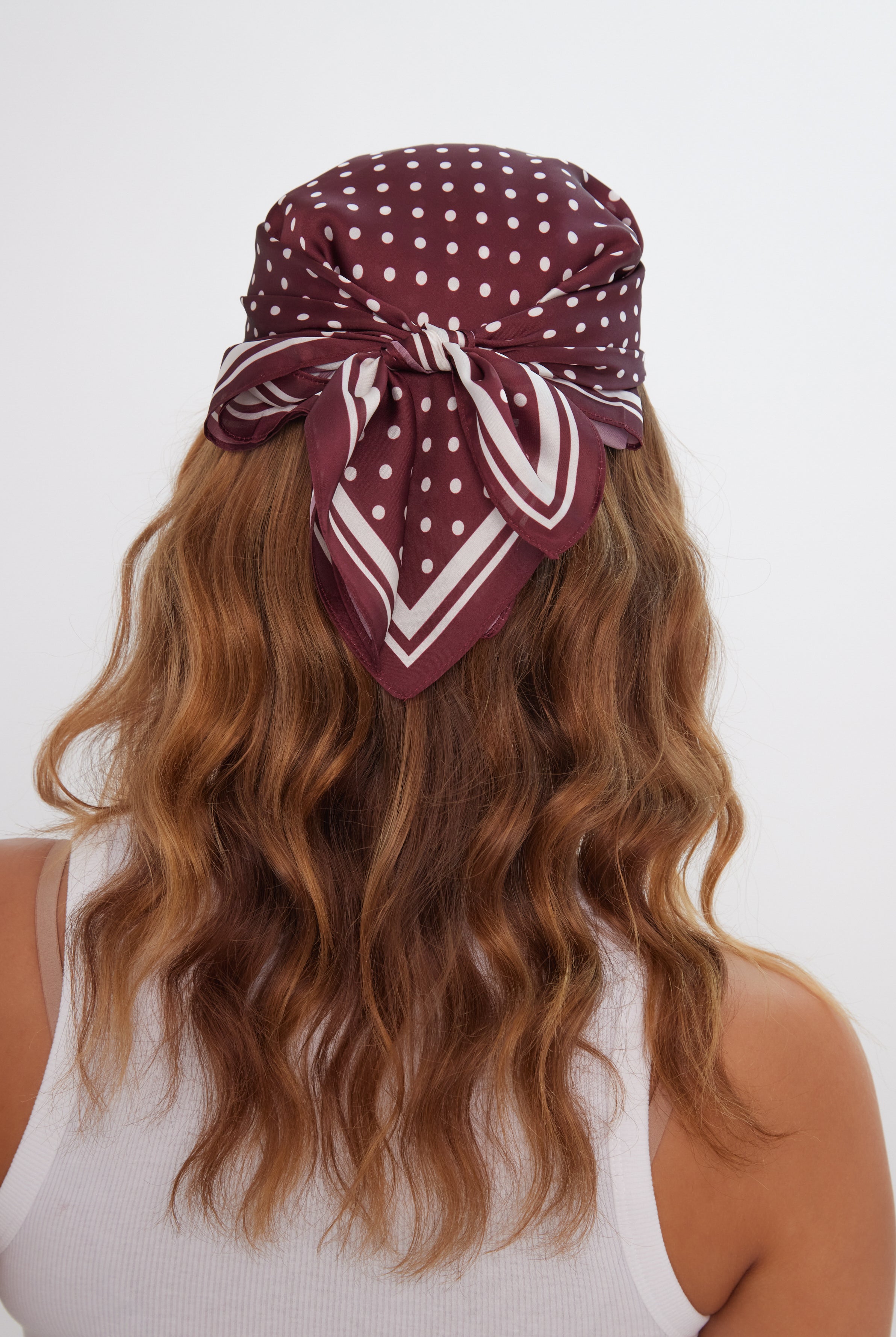 Women’s Polka Dot Neck Tie in Burgundy and Cream