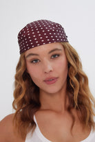 Women’s Polka Dot Neck Tie in Burgundy and Cream