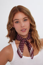 Women’s Polka Dot Neck Tie in Burgundy and Cream