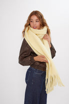 Women’s Oversized Chunky Blanket Scarf in Butter Yellow