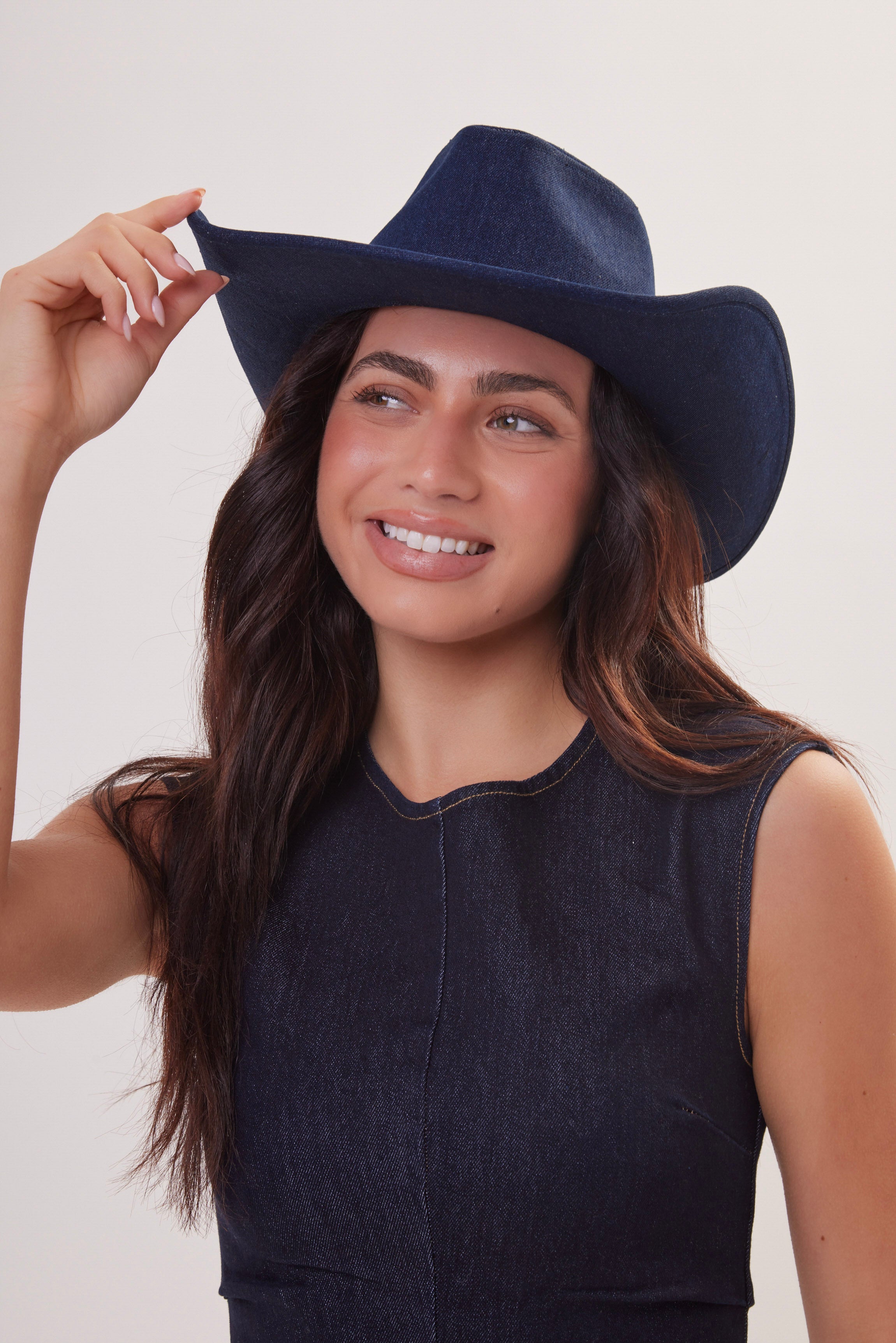 Woman's Dark Denim Cowboy Hat