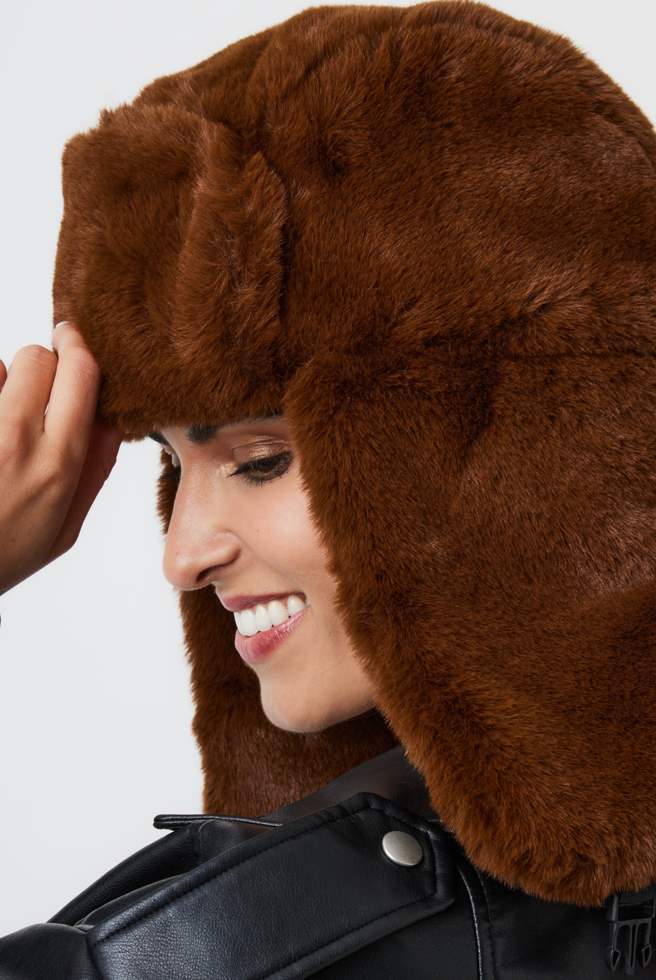 Woman's Faux Fur Trapper in Brown