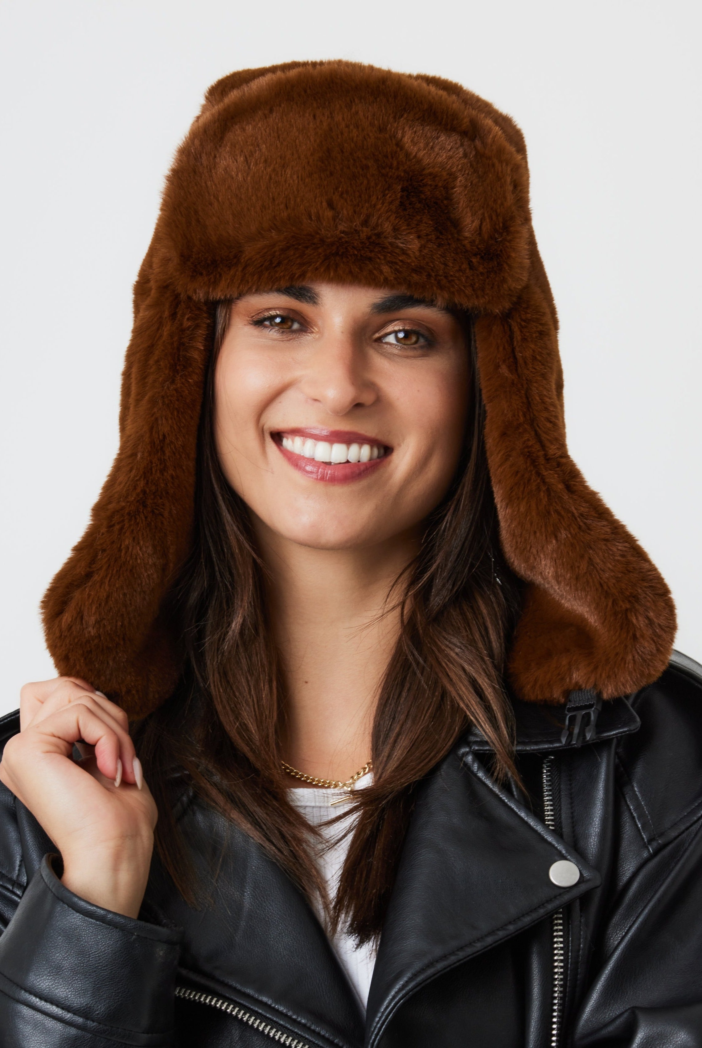Woman's Faux Fur Trapper in Brown