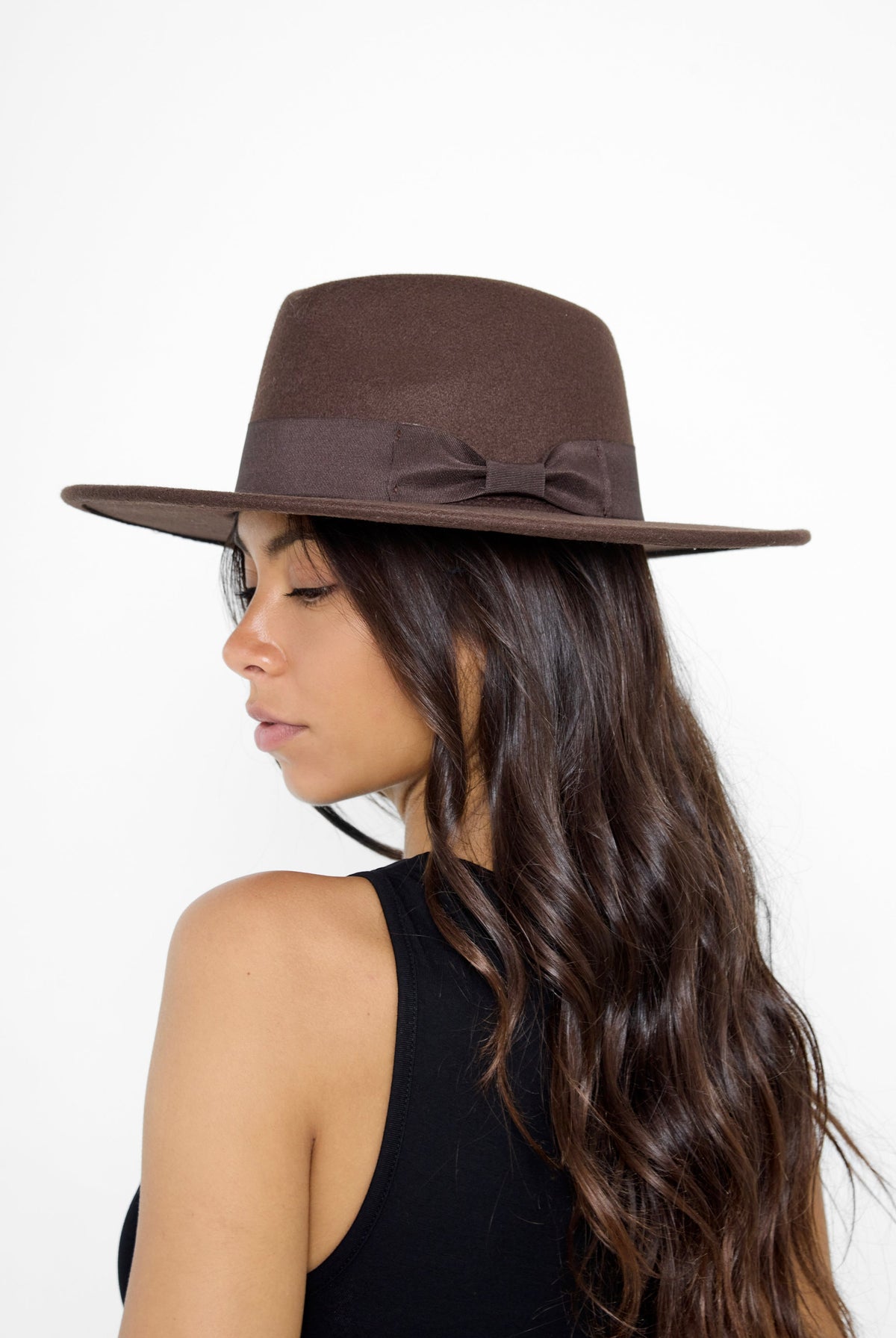 Women's Fedora in Chocolate Brown