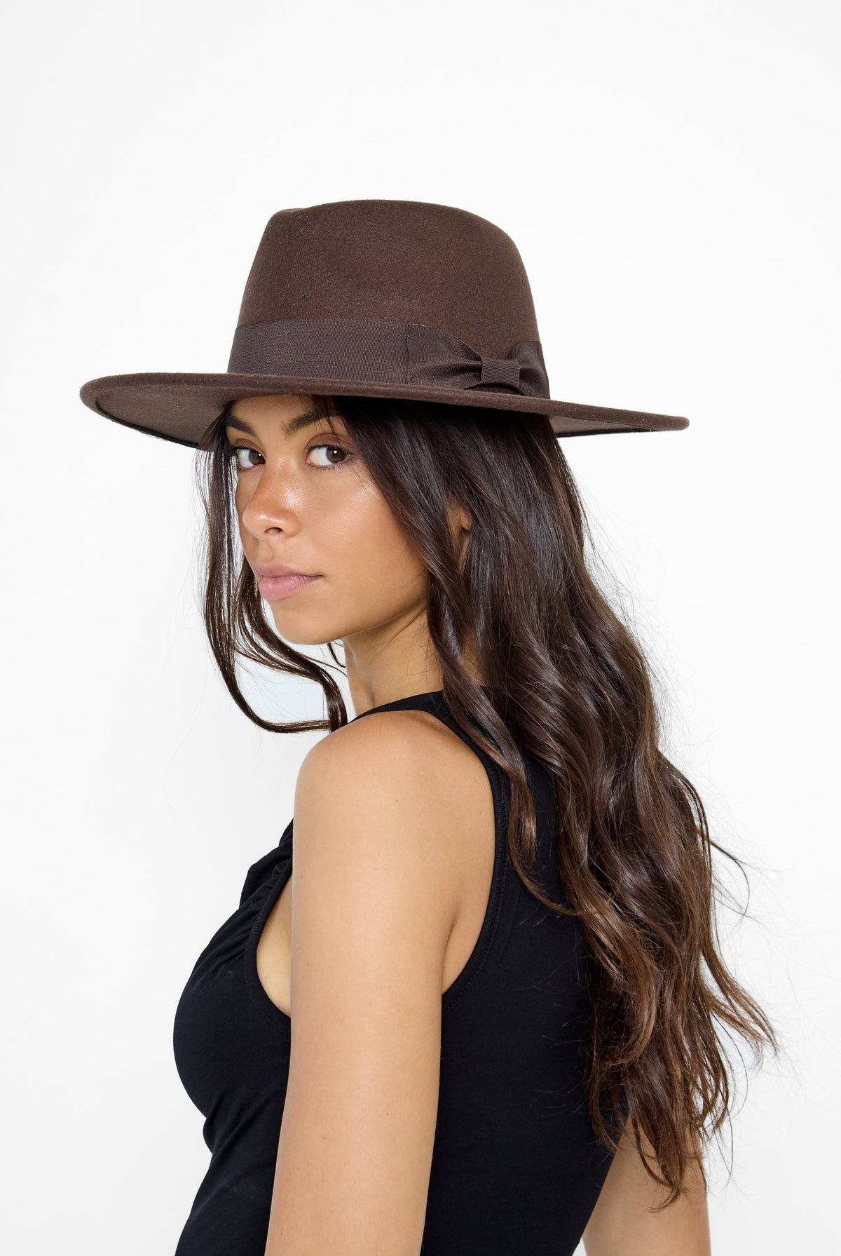 Women's Fedora in Chocolate Brown