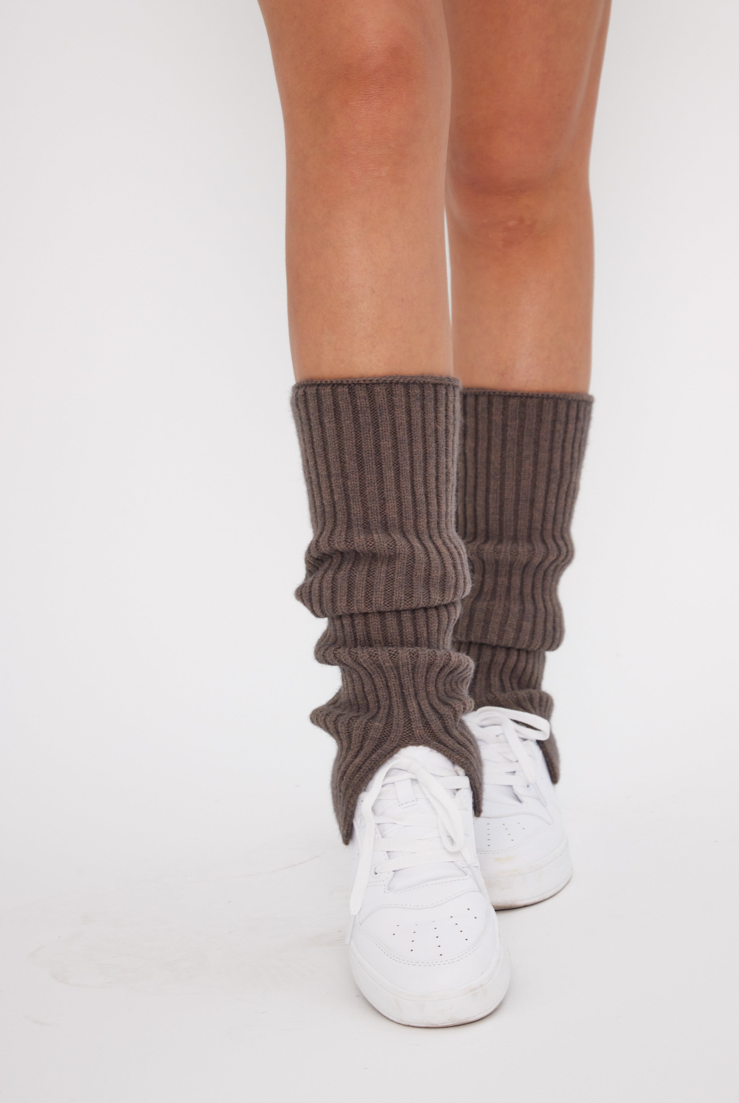 Women’s Leg Warmers With Slit in Grey