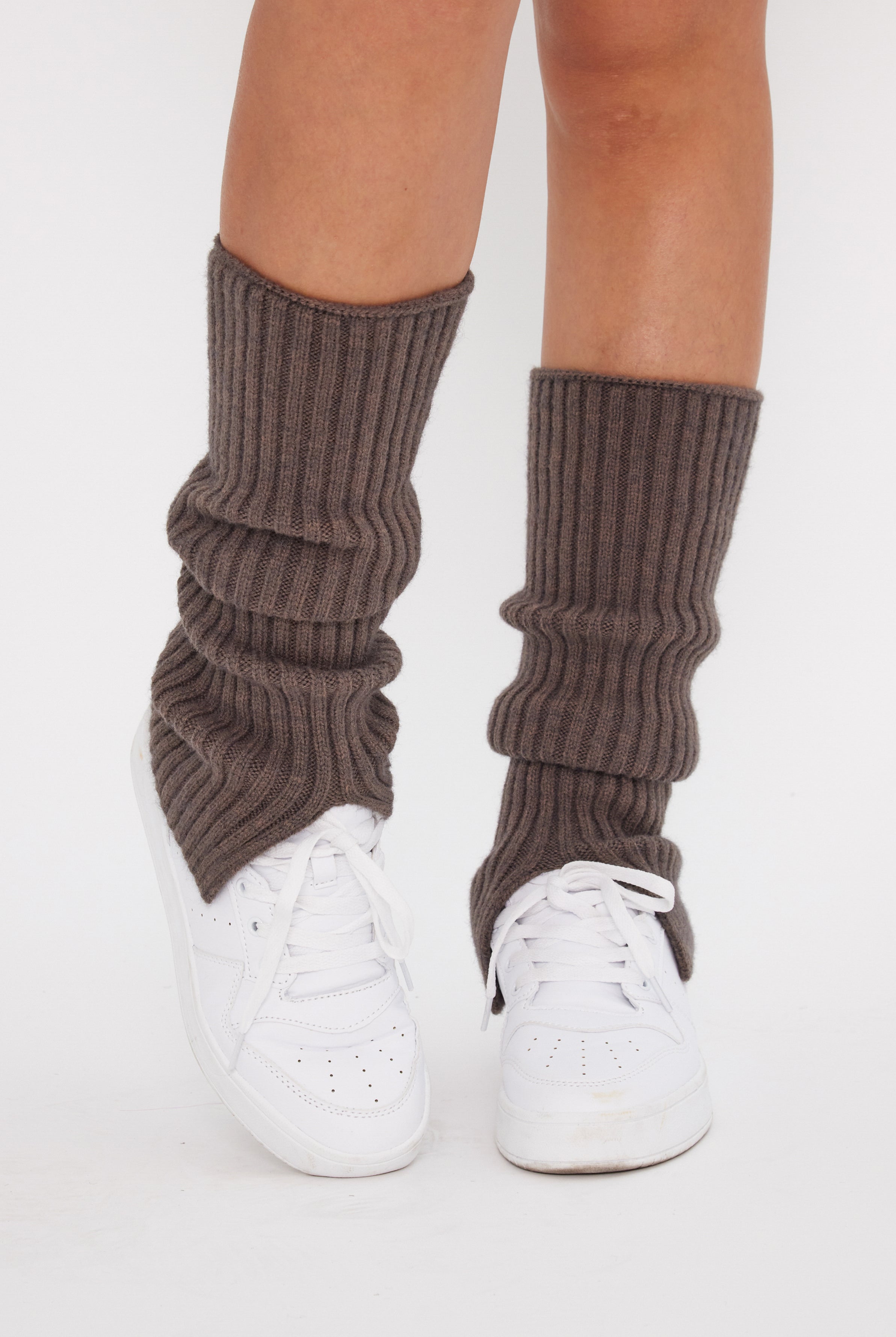 Women’s Leg Warmers With Slit in Grey