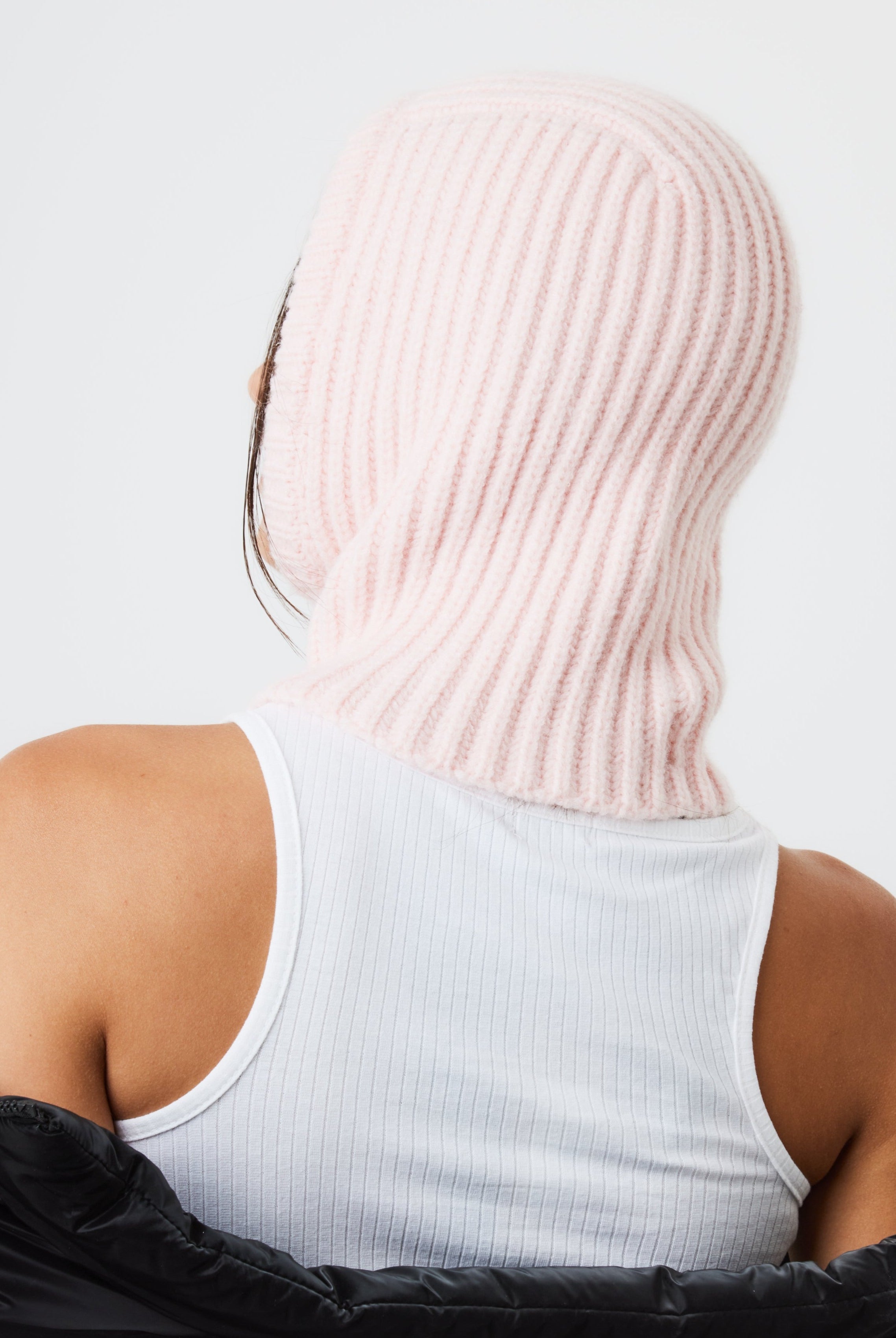 Woman's Knitted Hood Balaclava in Pink