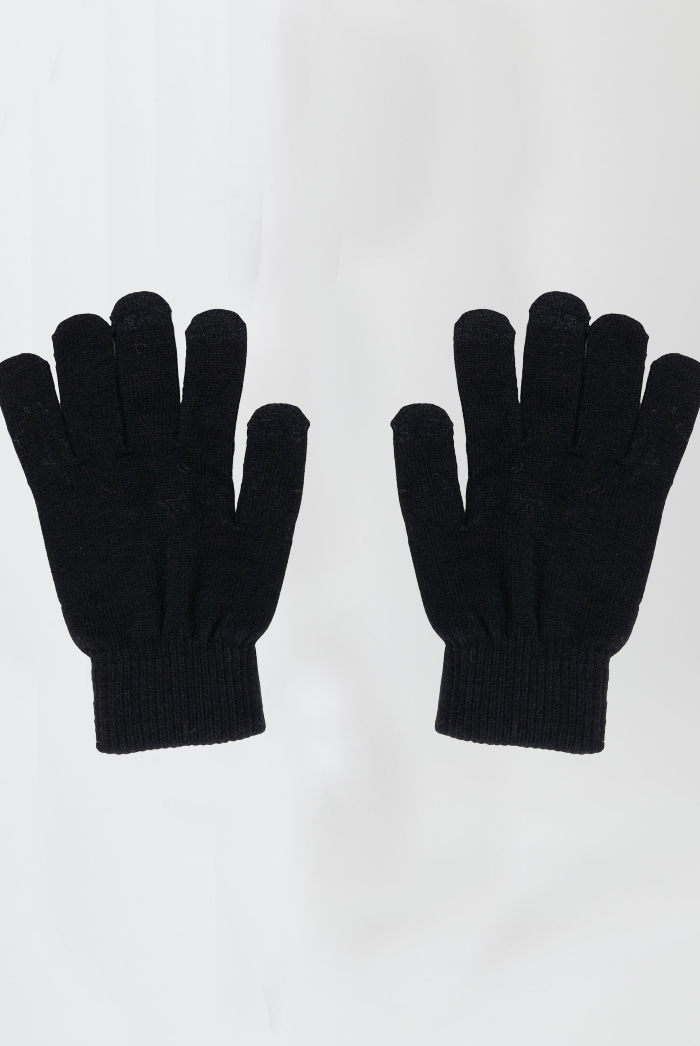 Woman's Knitted Touch Screen Gloves in Black