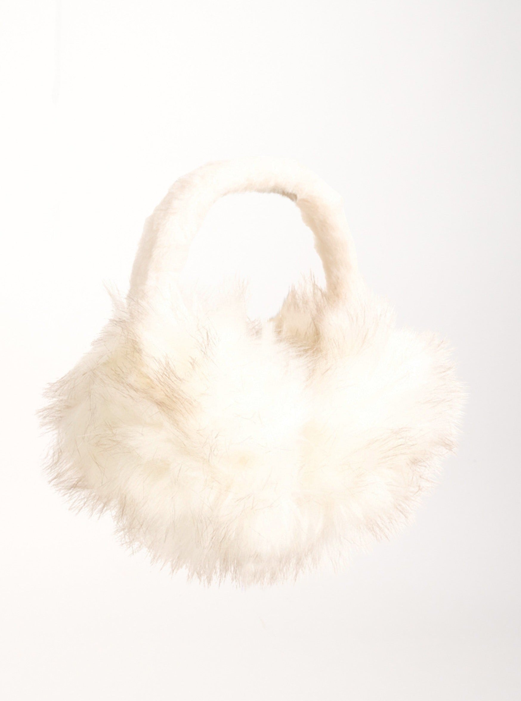 Woman's Long Faux Fur Earmuffs in White