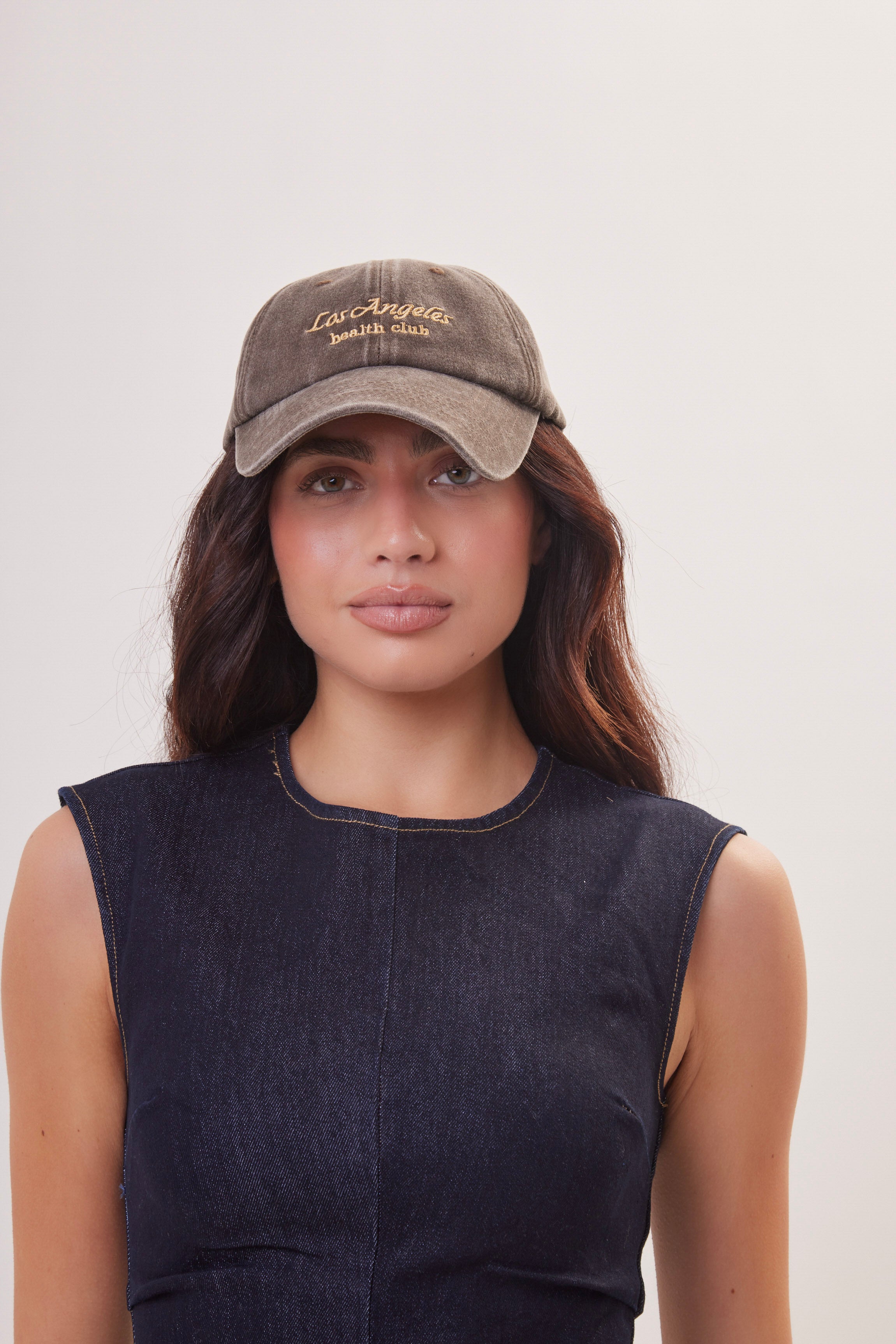 Woman's Los Angeles Health Club Baseball Cap in Brown