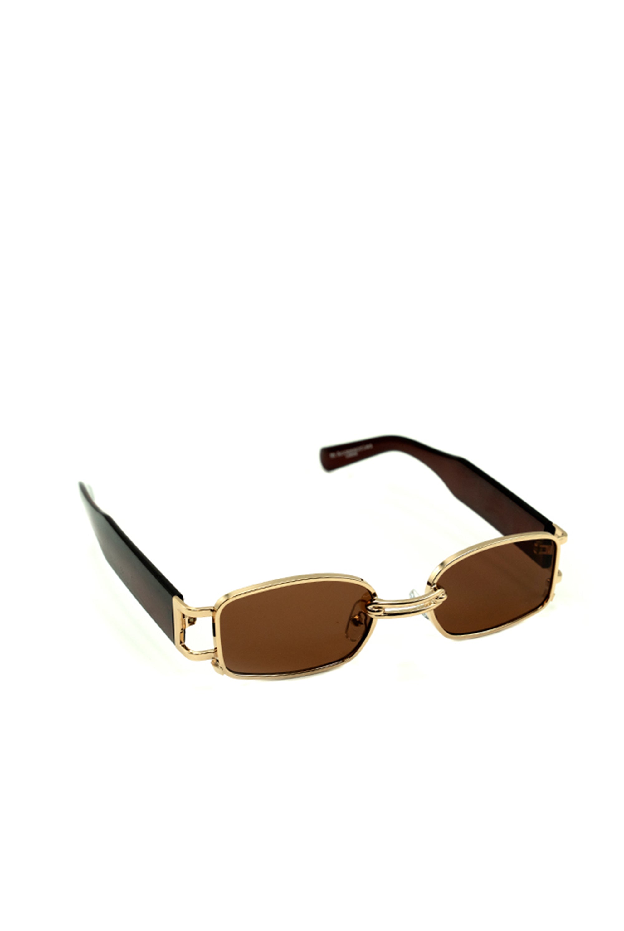 Women’s Oval Chunky Metal Festival Sunglasses in Brown