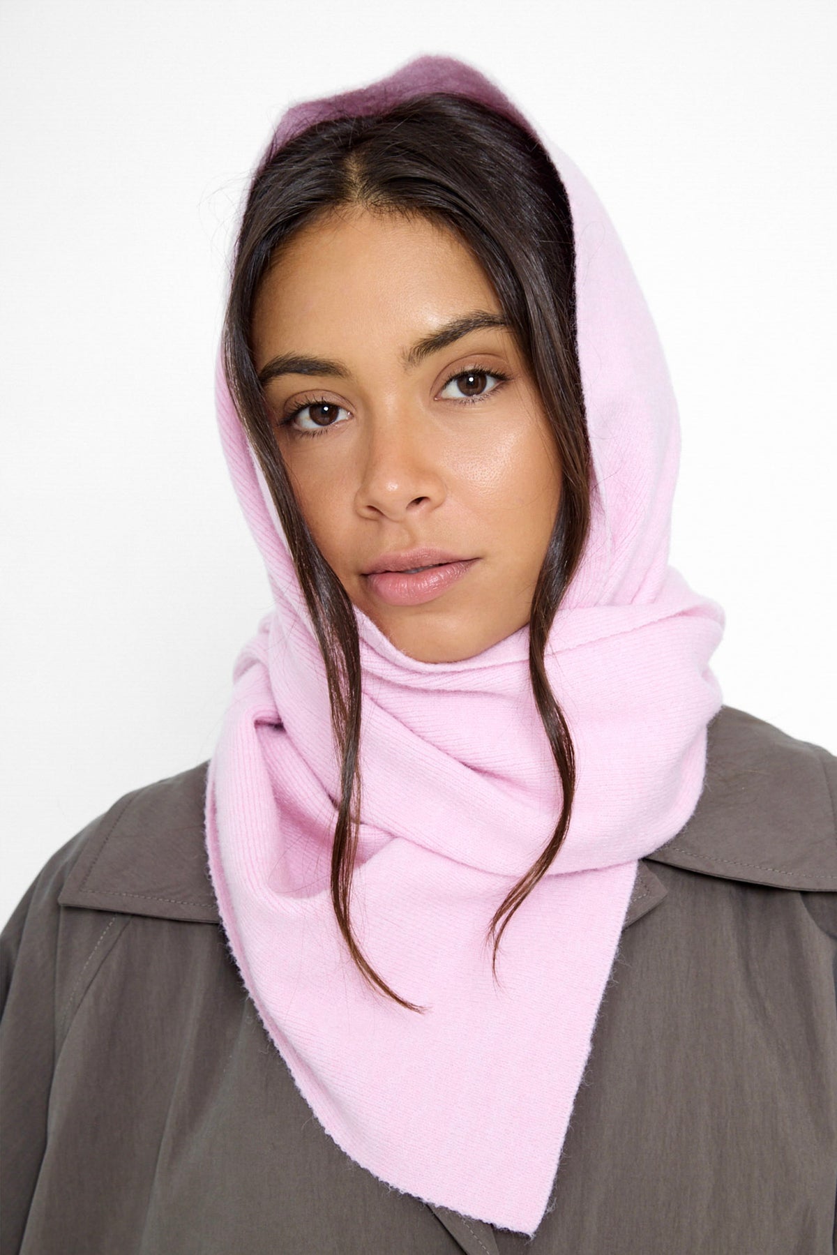 Women's Plain Knitted Scarf in Pink