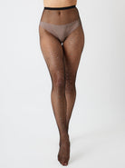 Women's Rhinestone Sparkle Fishnet Party Tights in Black