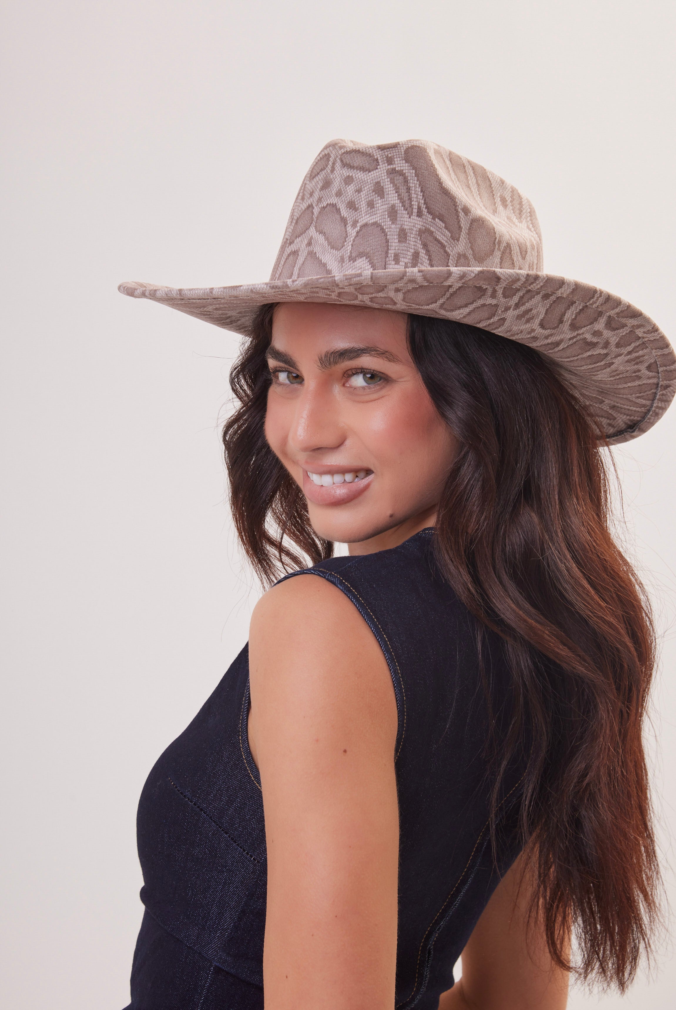 Woman's Snake Print Cowboy Hat