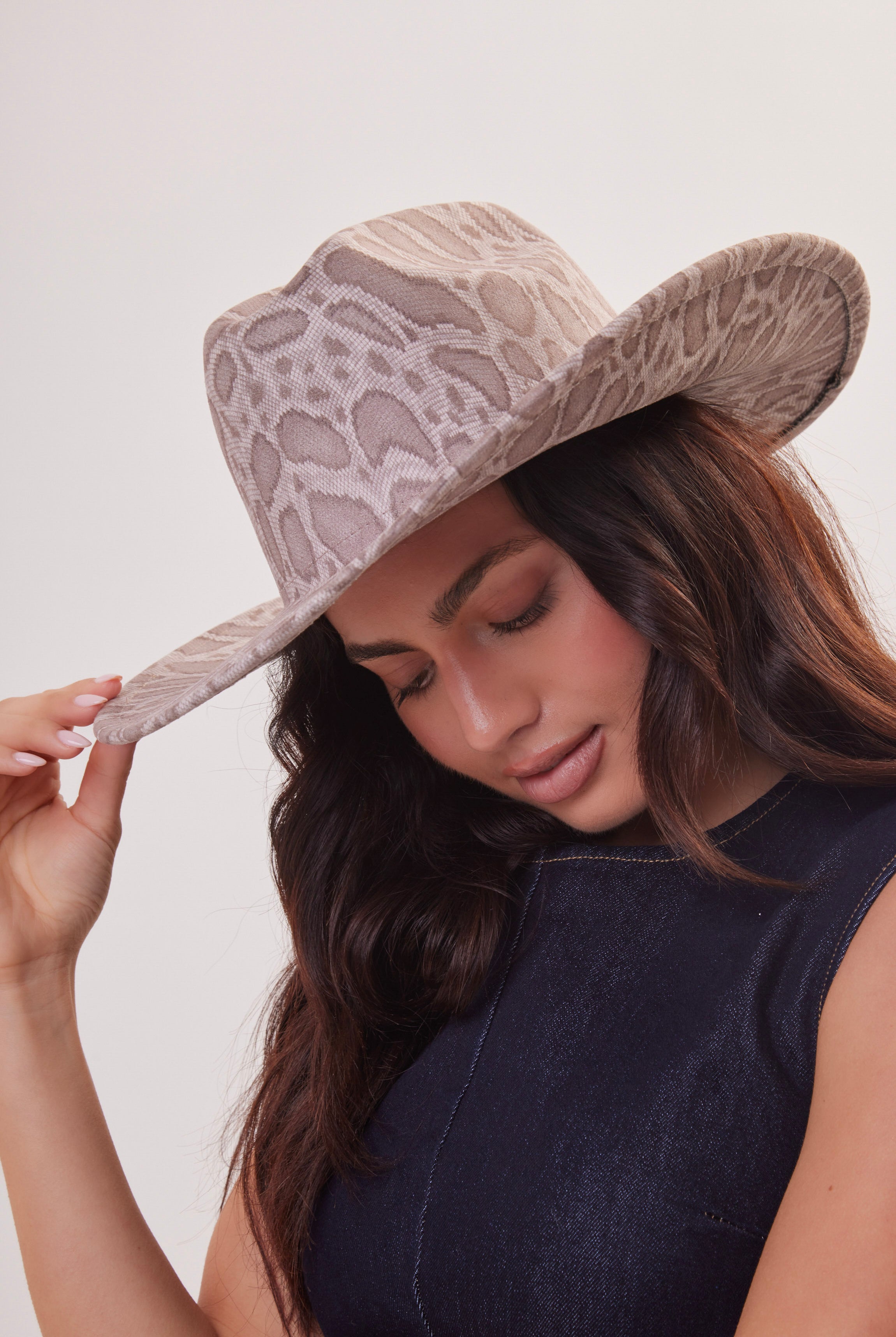 Woman's Snake Print Cowboy Hat