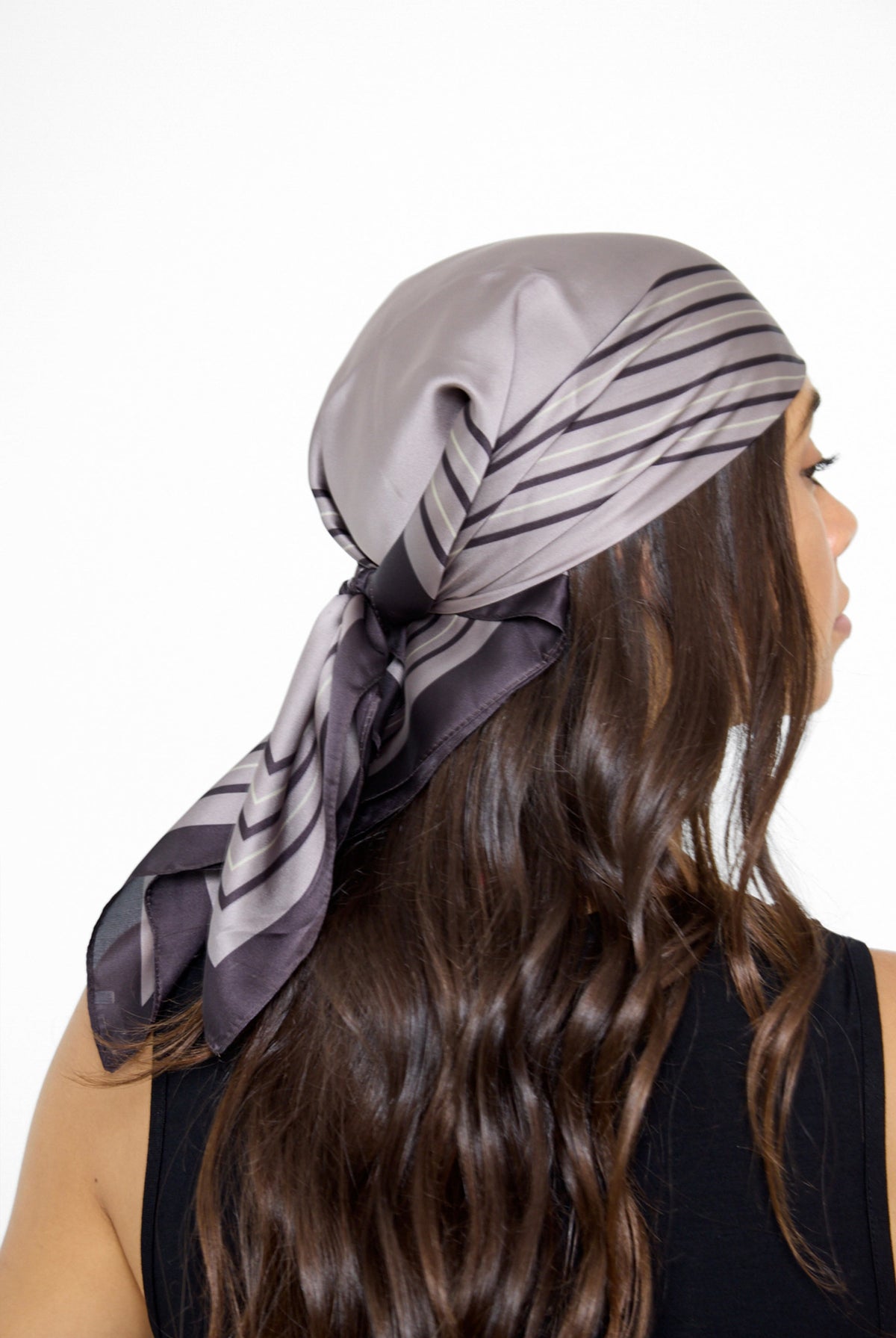 Women's Square design bandana in taupe