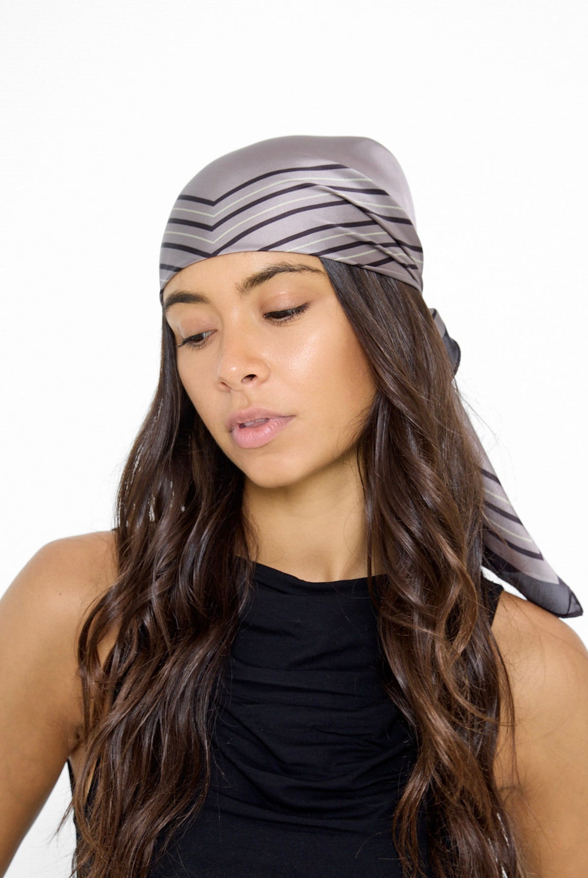 Women's Square design bandana in taupe