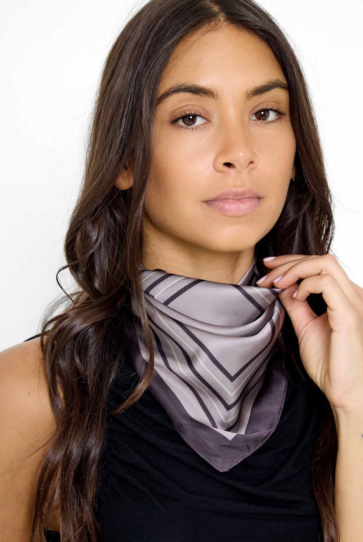 Women's Square design bandana in taupe