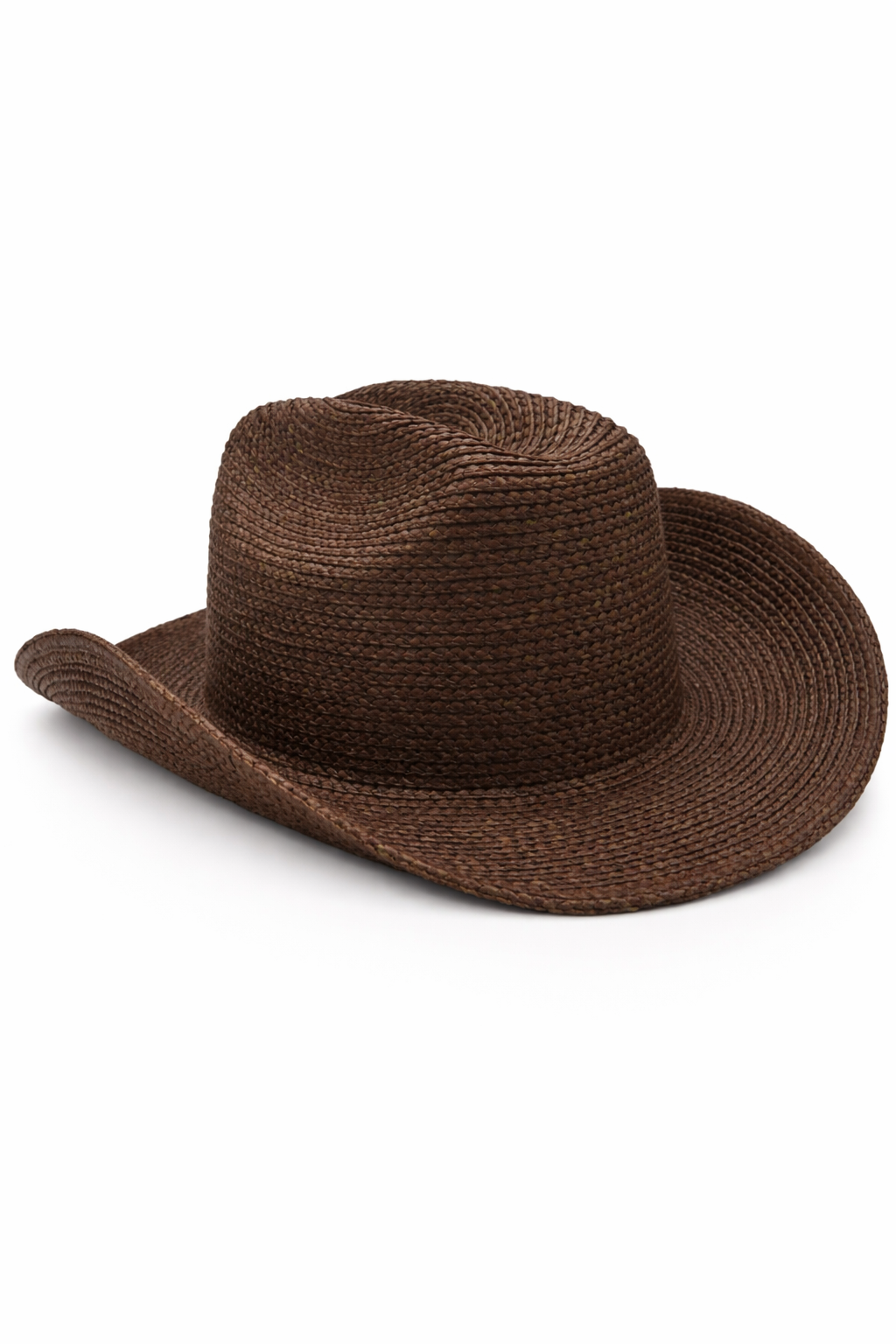 Woman's Straw Cowboy Hat in Dark Brown