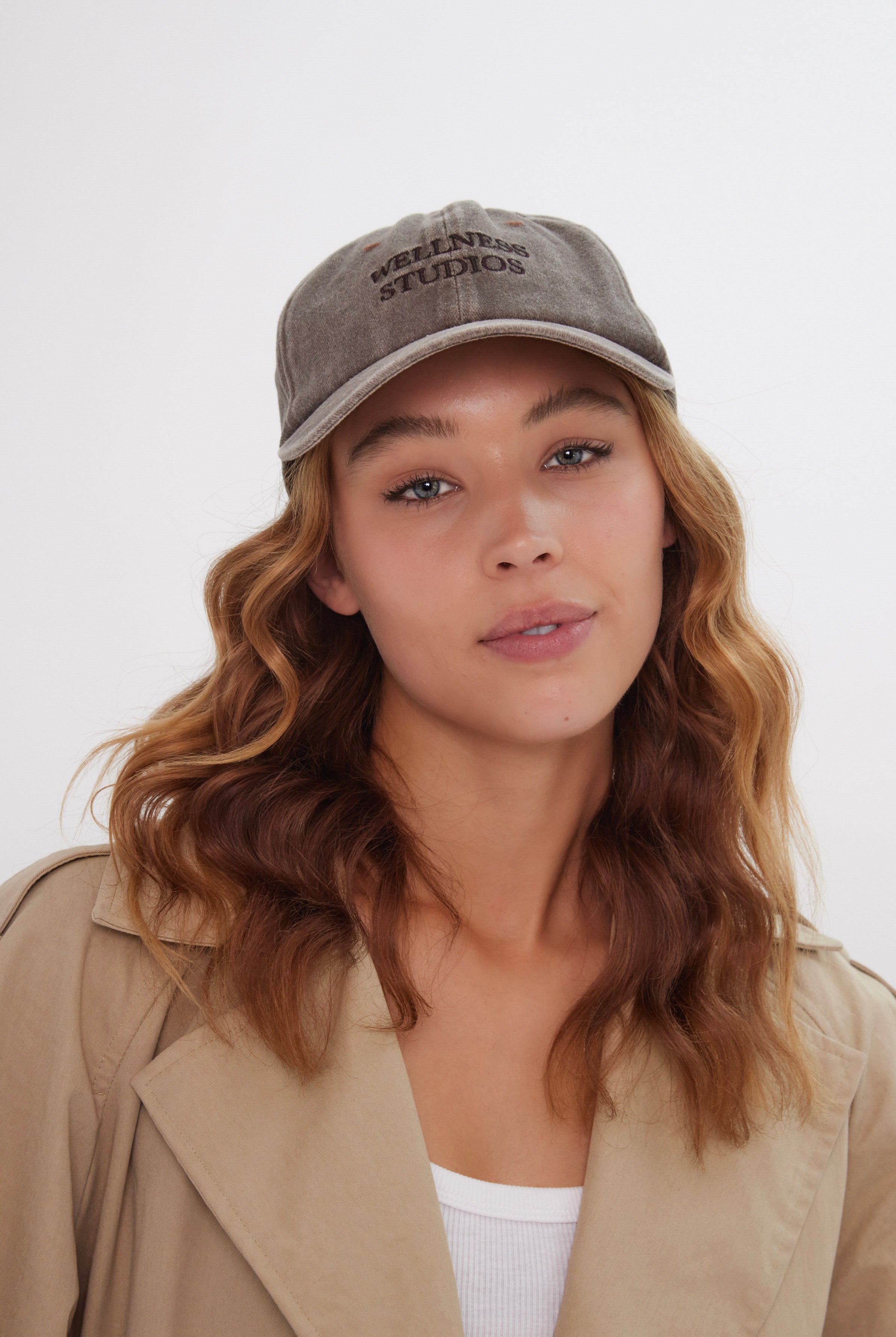 Women’s Wellness Studios Baseball Cap in Washed Brown