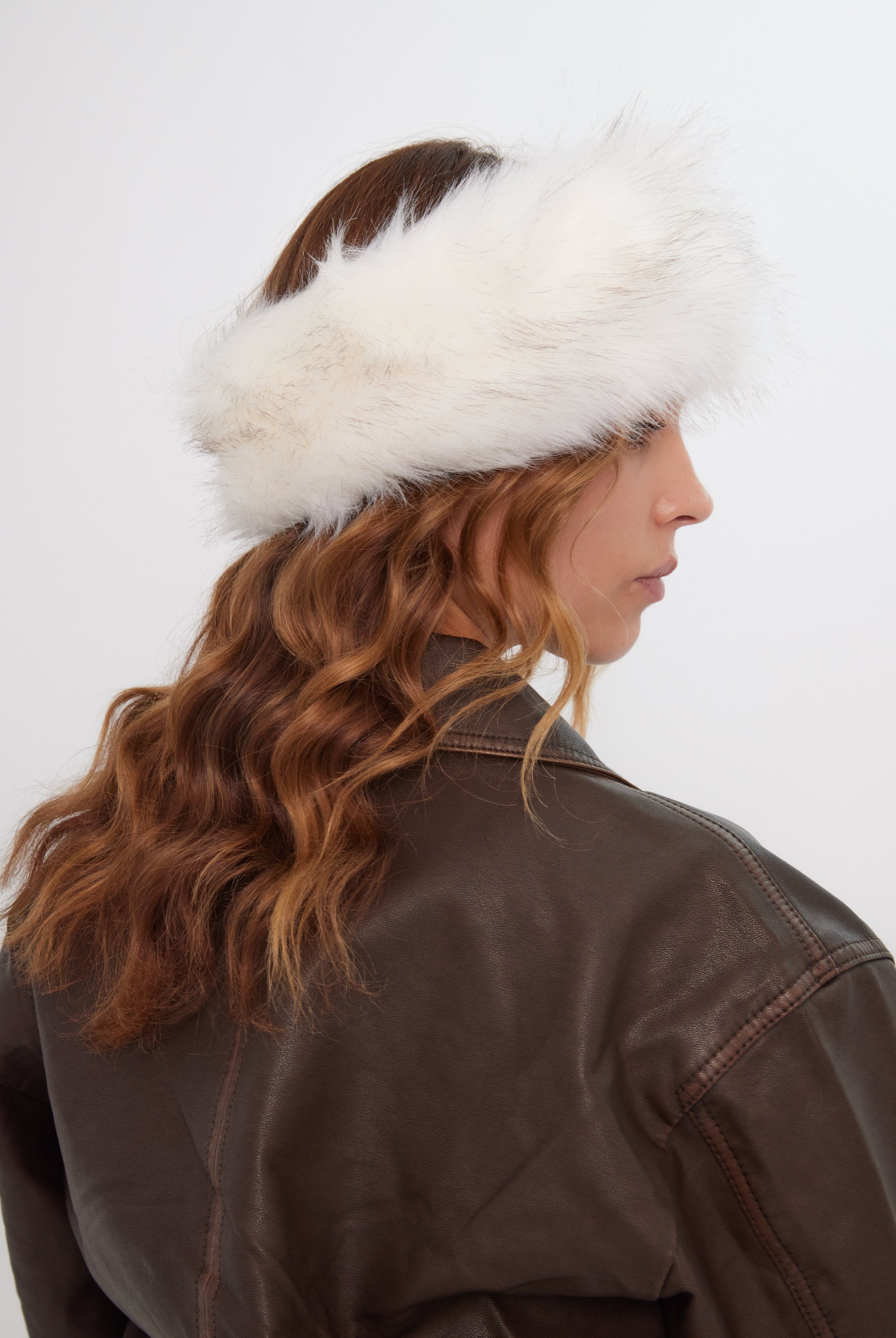 Women’s Fur Headband in White