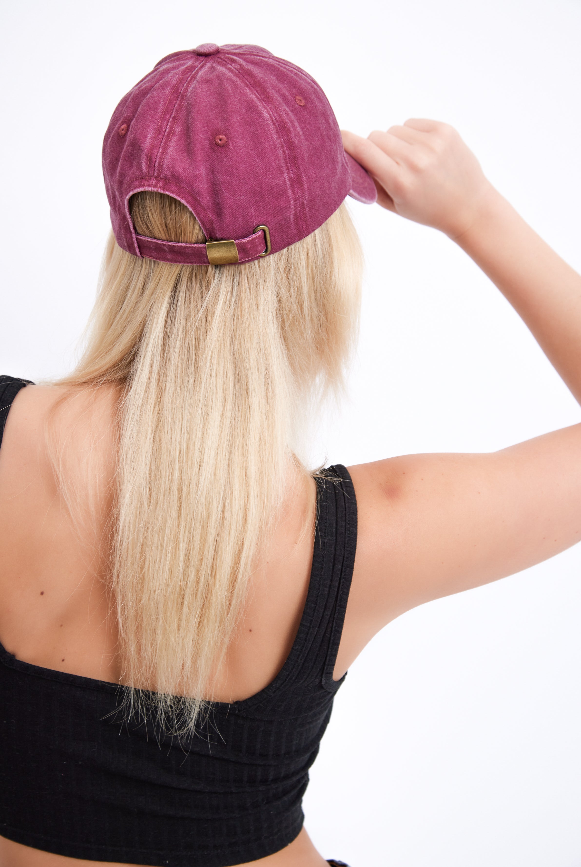 Women's MIAMI Washed baseball cap in Red back