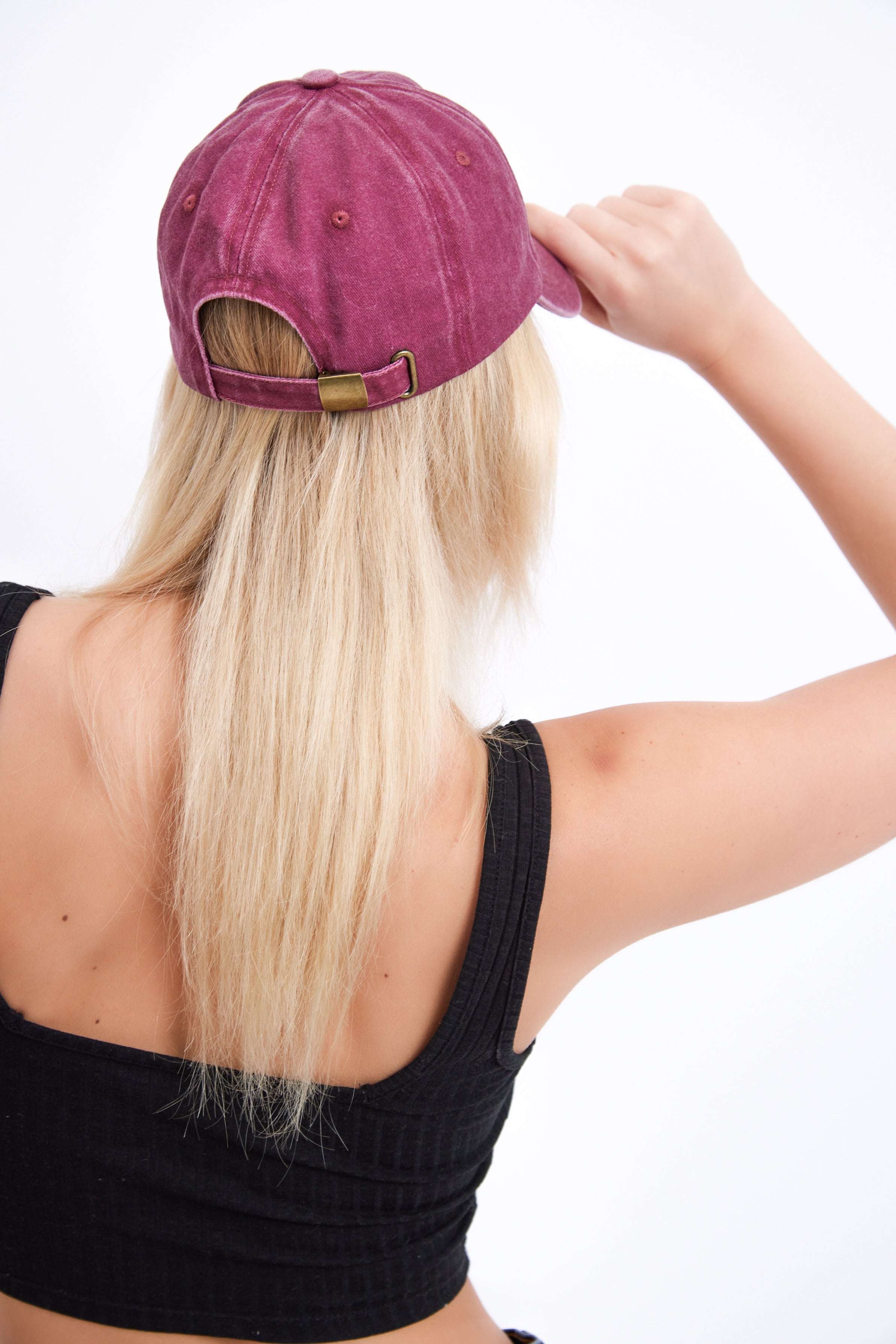 Women's MIAMI Washed baseball cap in Red back