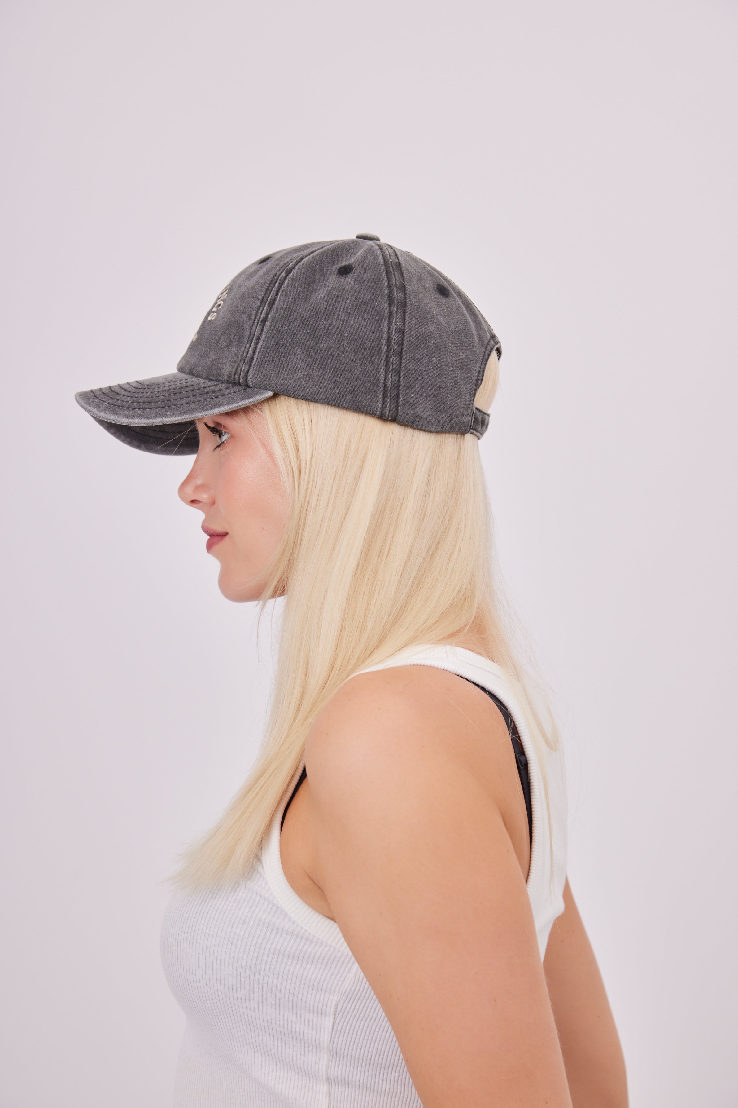 Women's Palm Springs washed baseball cap in Black Side